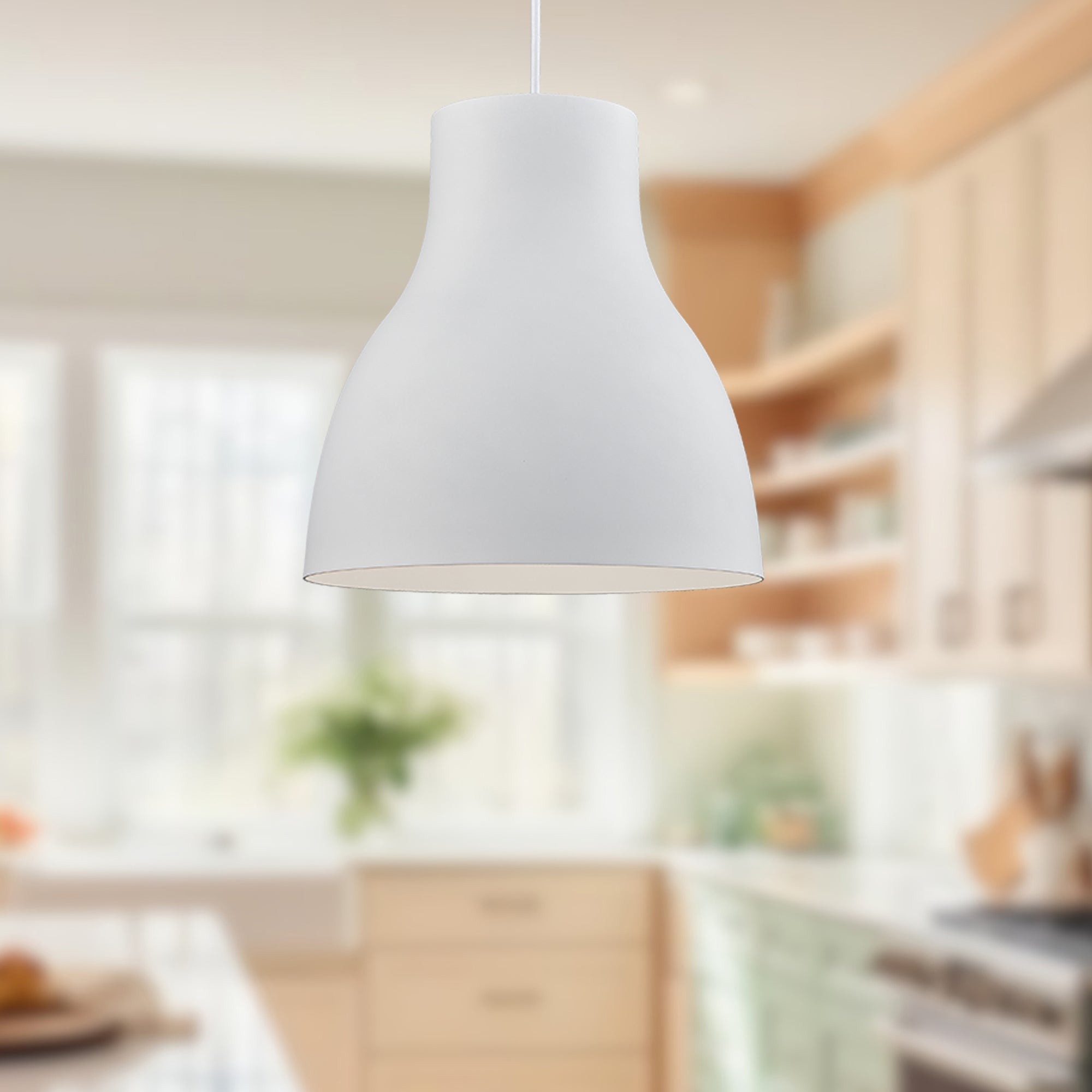 Cradle 13-in White 1 Light Pendant