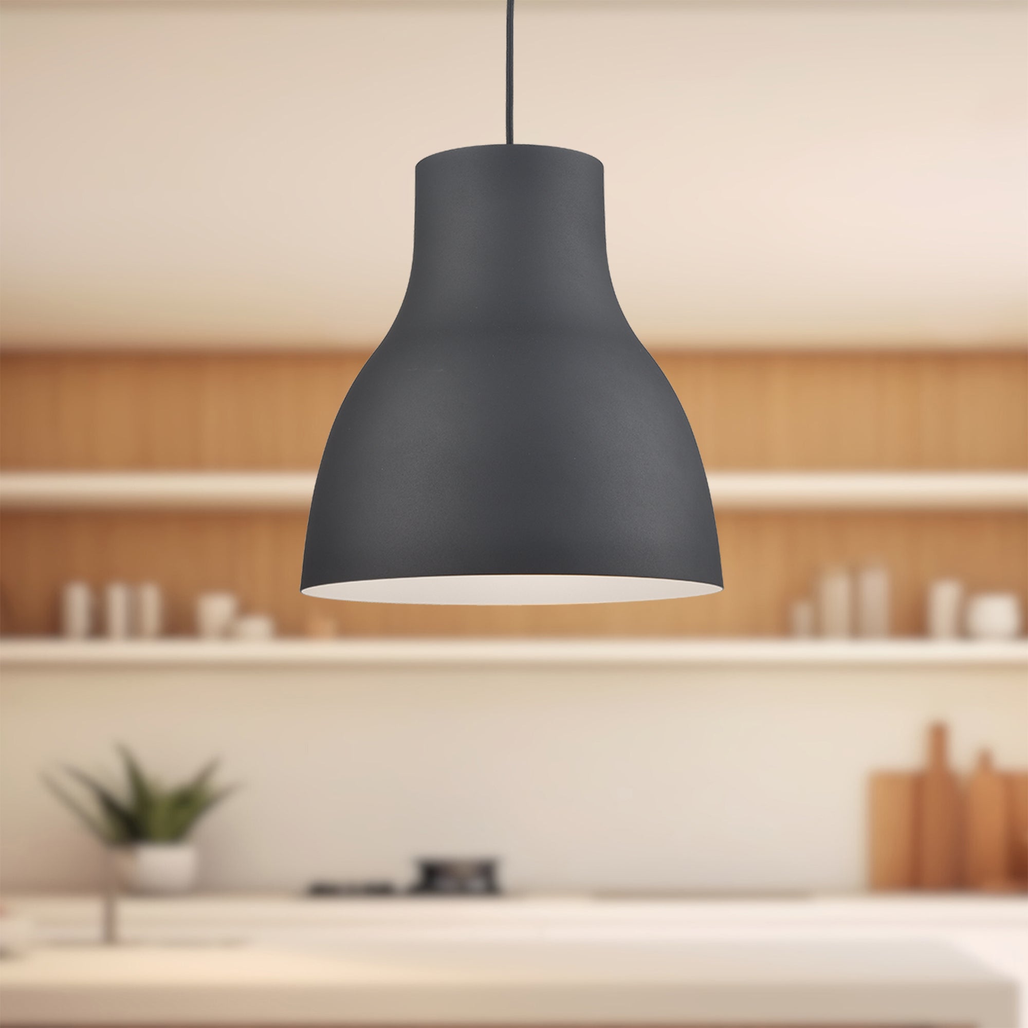 Cradle 16-in Black 1 Light Pendant