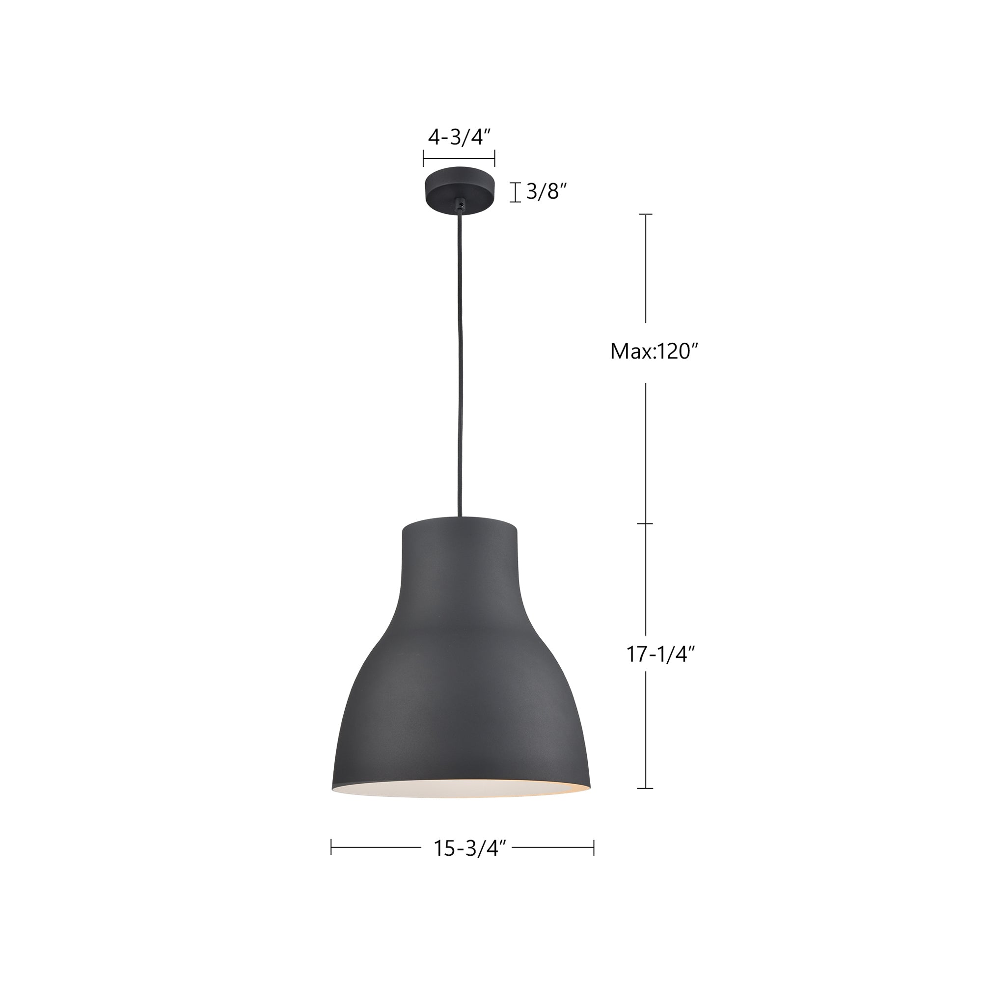 Cradle 16-in Black 1 Light Pendant