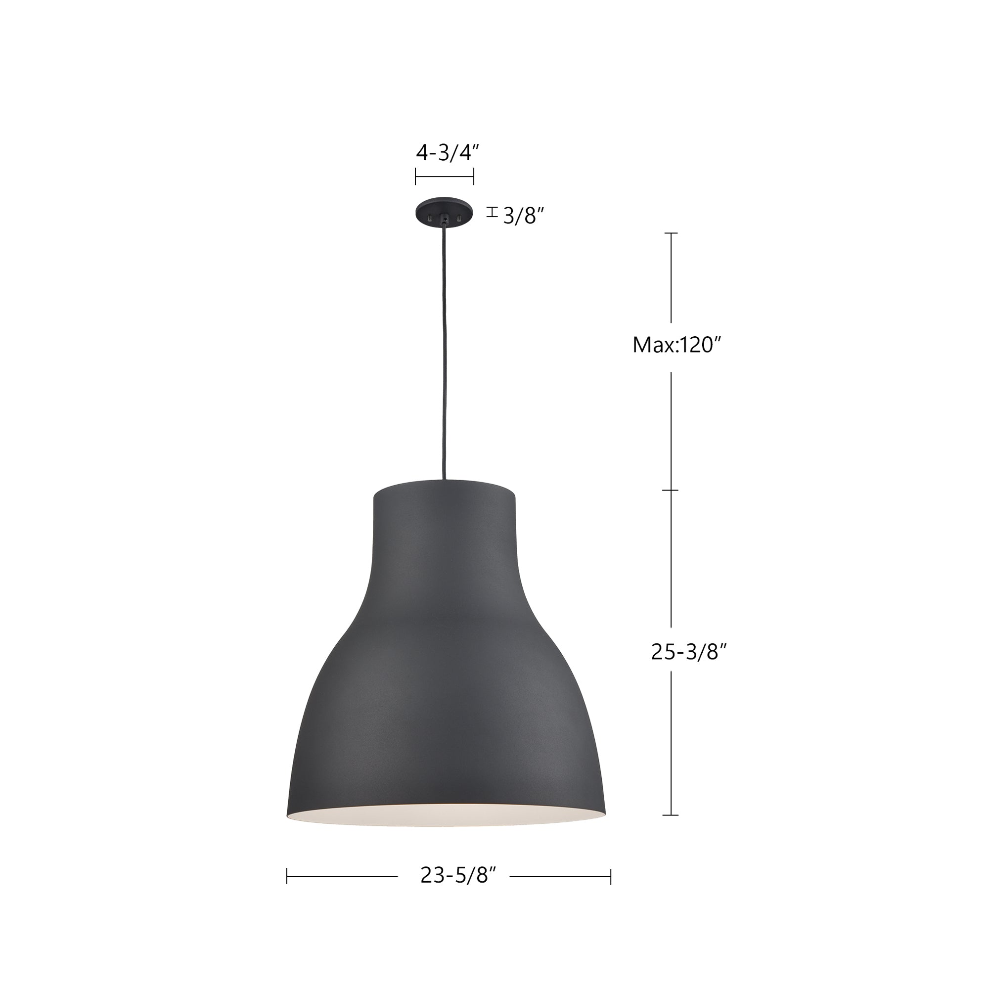 Cradle 24-in Gray 1 Light Pendant