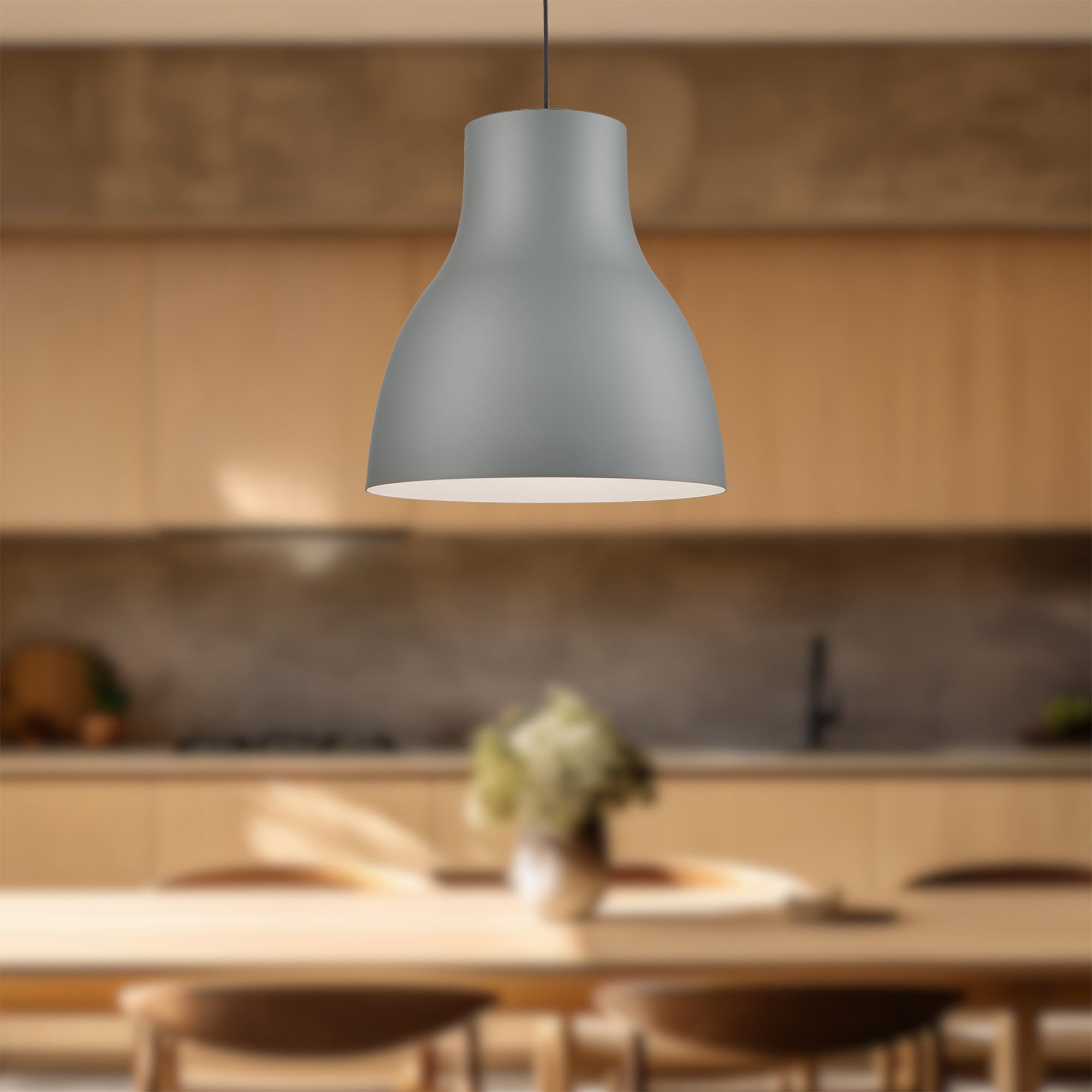 Cradle 24-in Gray 1 Light Pendant