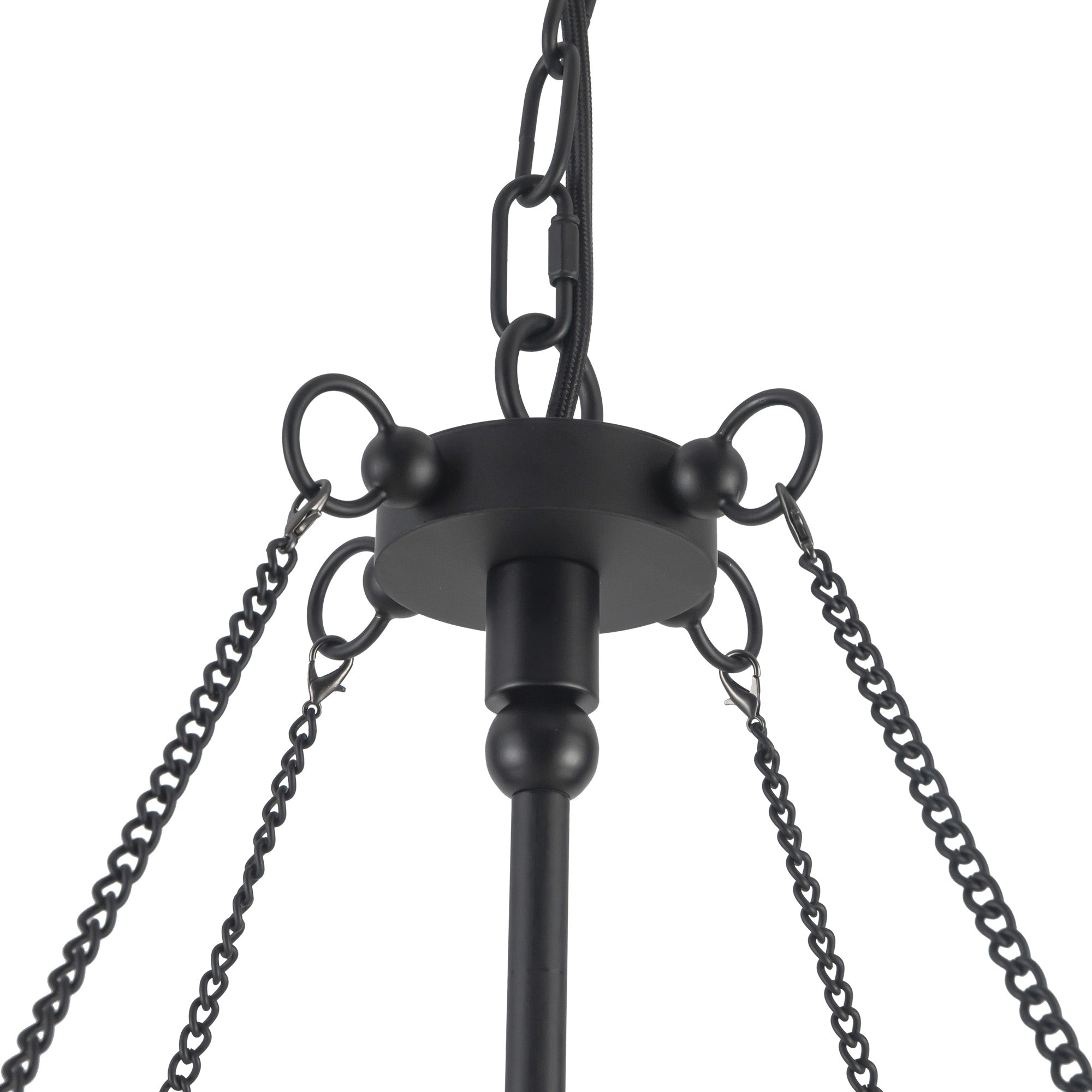 Crosby 33-in Matte Black Socket Chandelier