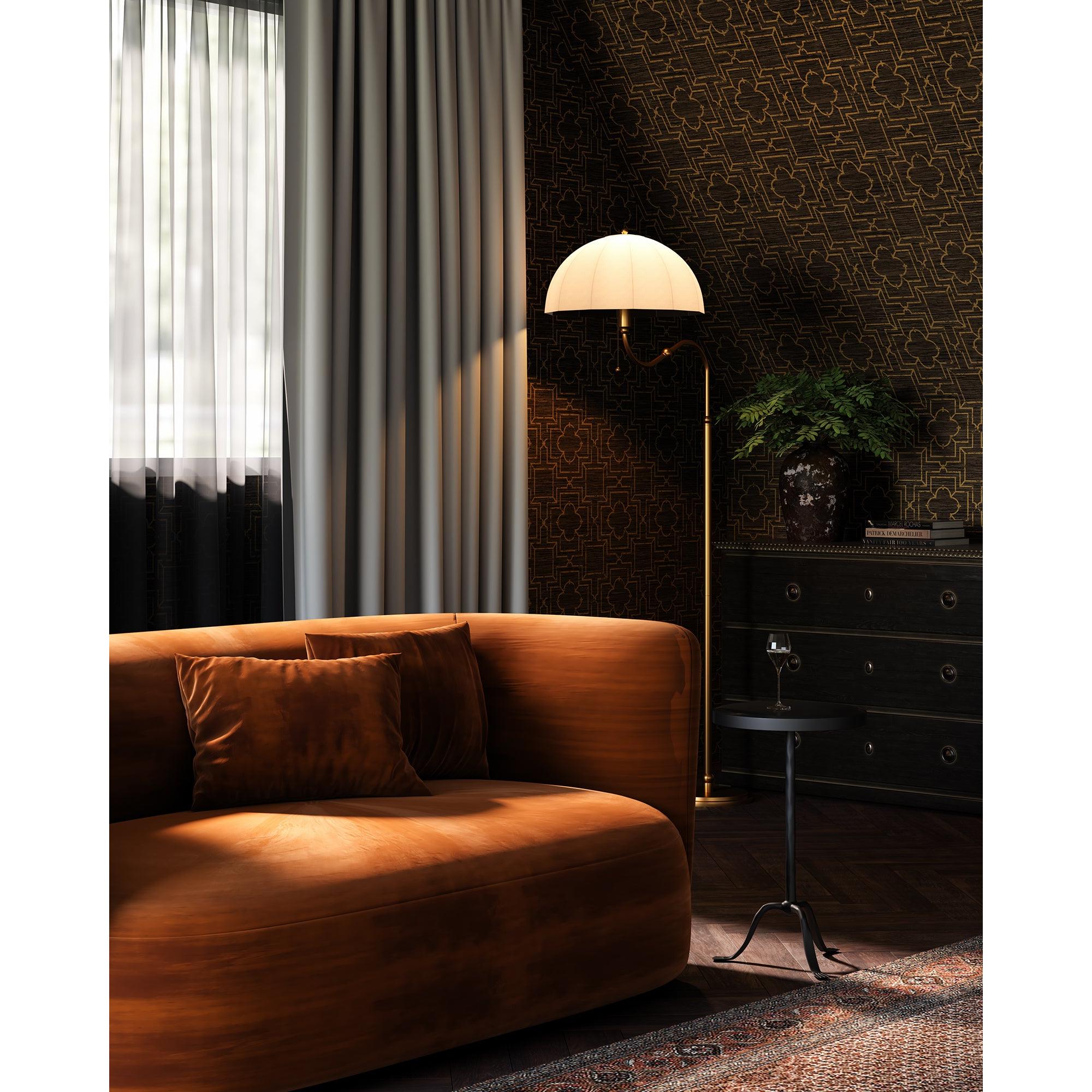 Crosby 68-in Brushed Gold Socket Floor Lamp