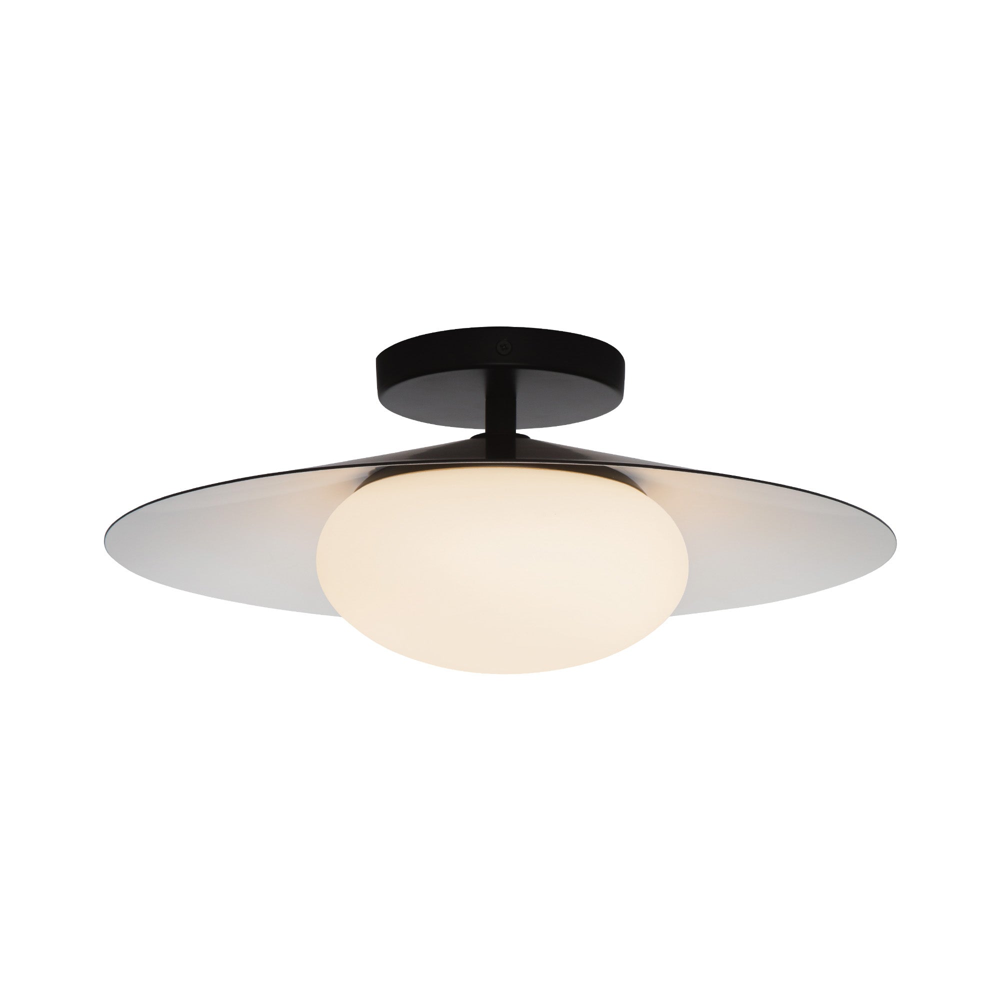 Cruz 15-in Metal - Black/White LED Flush Mount