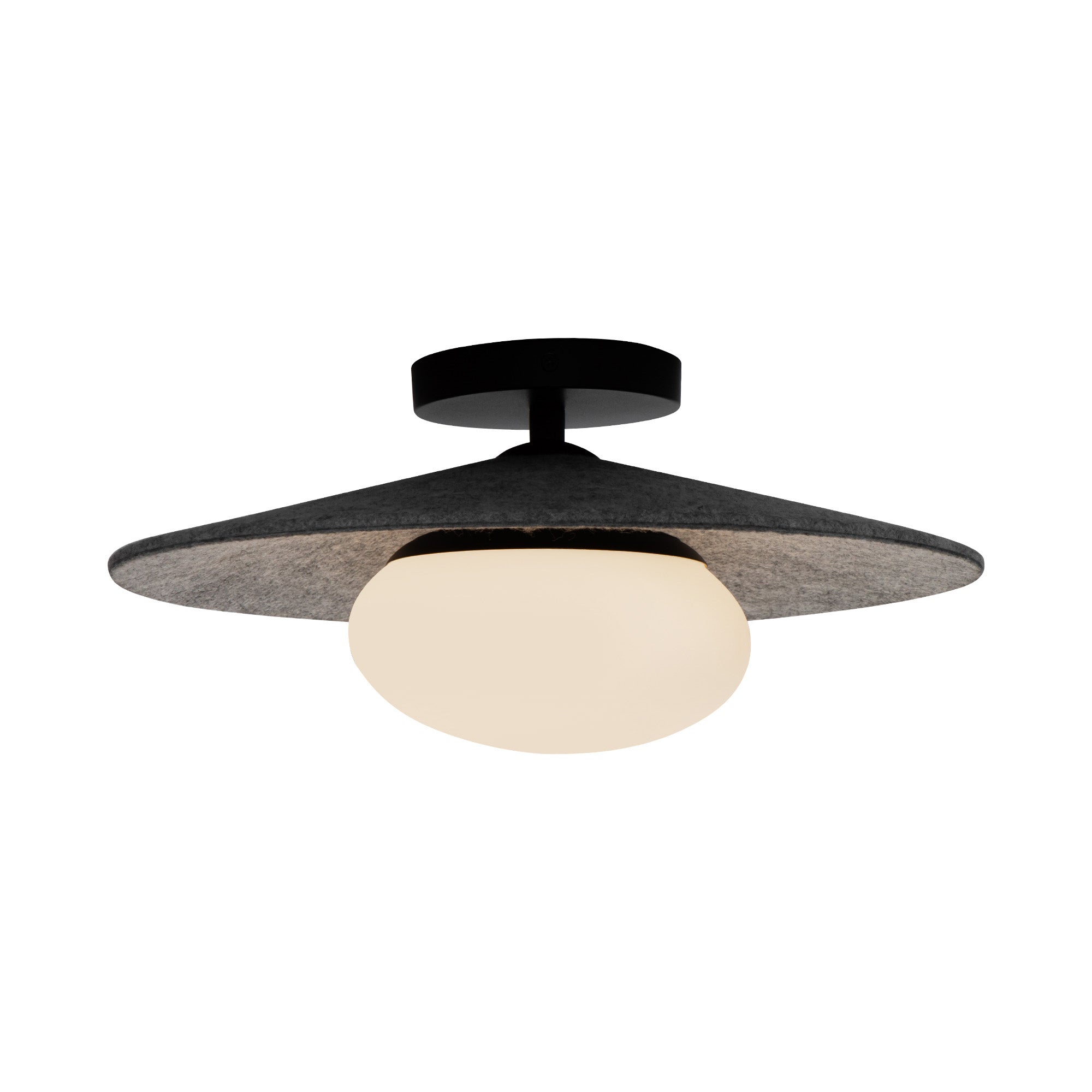 Cruz 15-in Felt - Gray LED Flush Mount