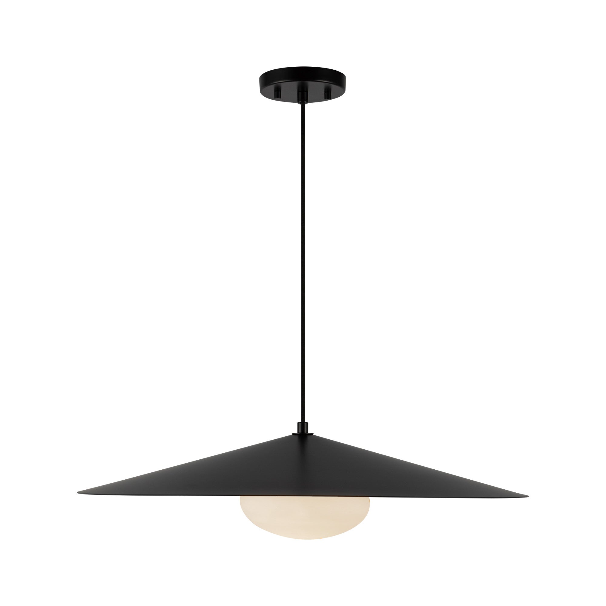 Cruz 24-in Metal - Black/White LED Pendant