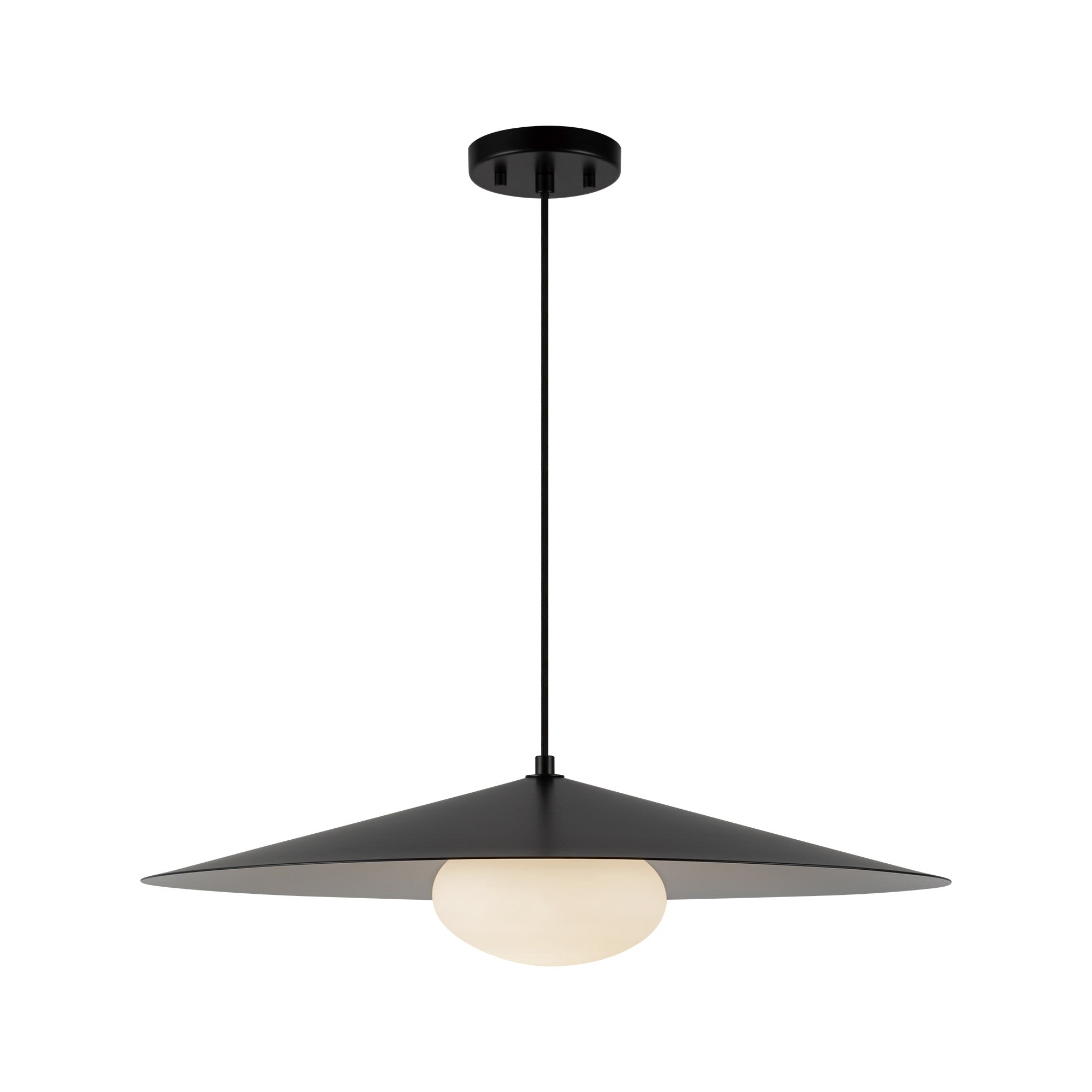 Cruz 24-in Metal - Black/White LED Pendant
