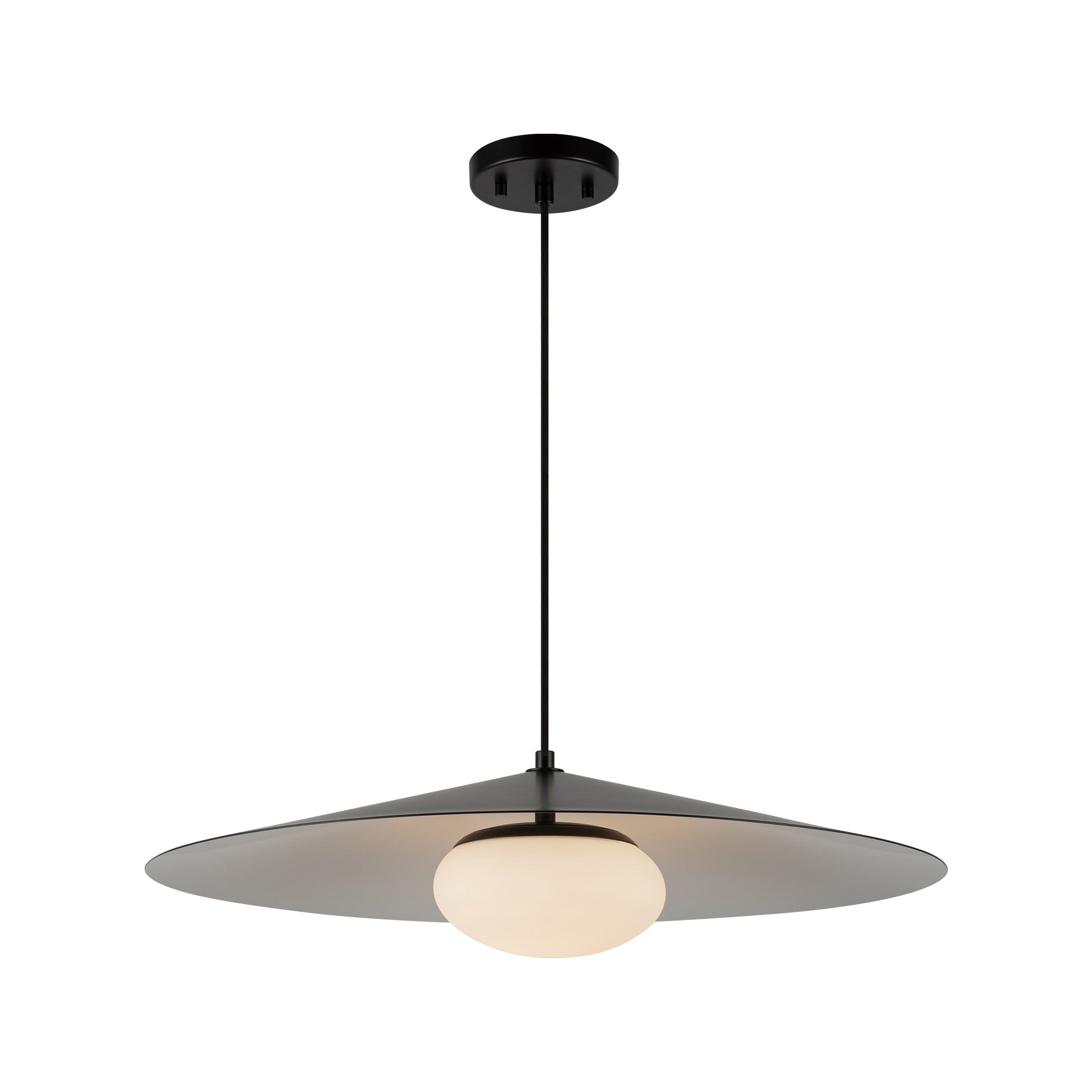 Cruz 24-in Metal - Black/White LED Pendant