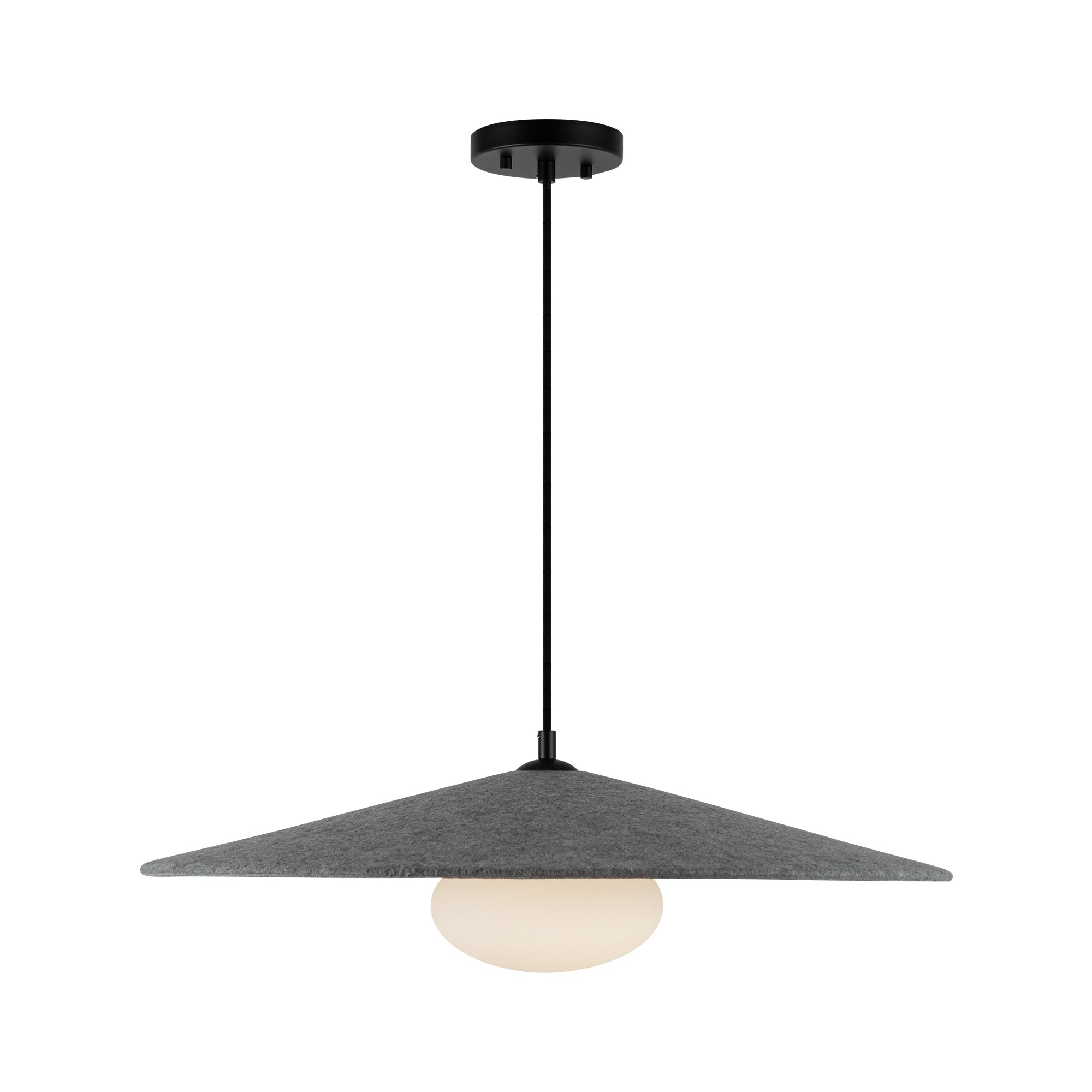 Cruz 24-in Felt - Gray LED Pendant