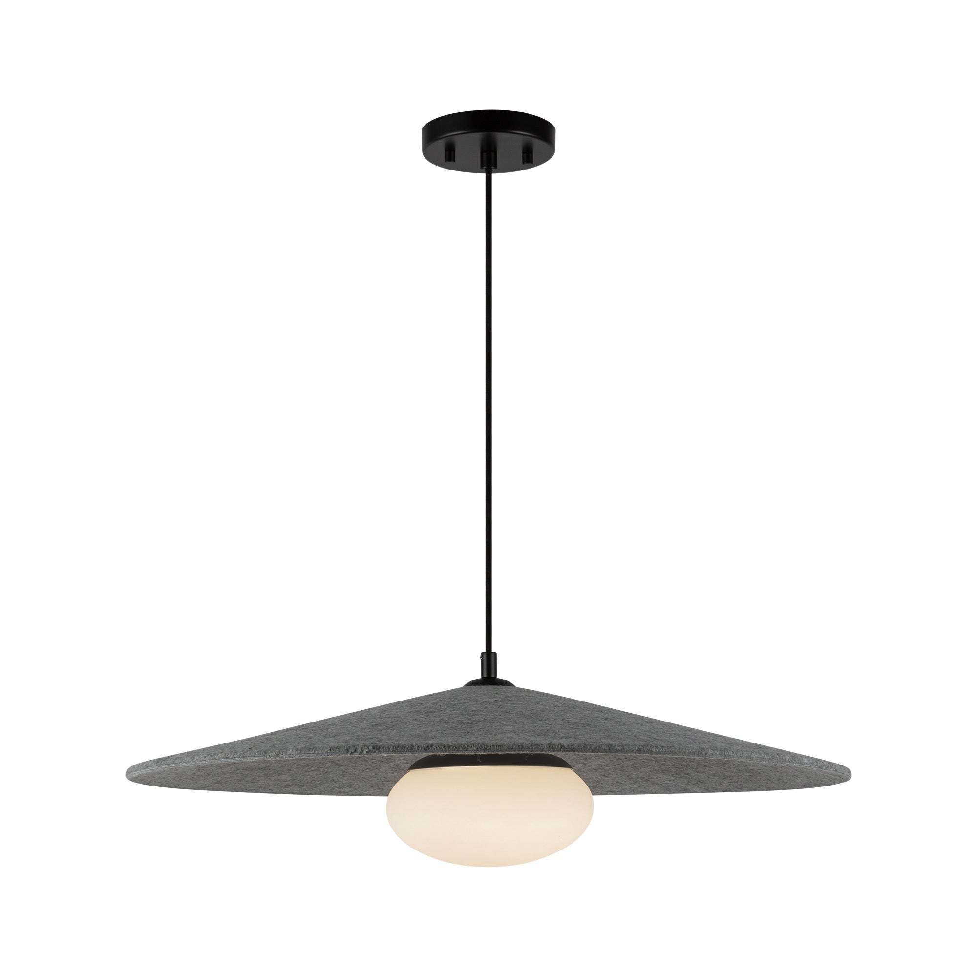 Cruz 24-in Felt - Gray LED Pendant