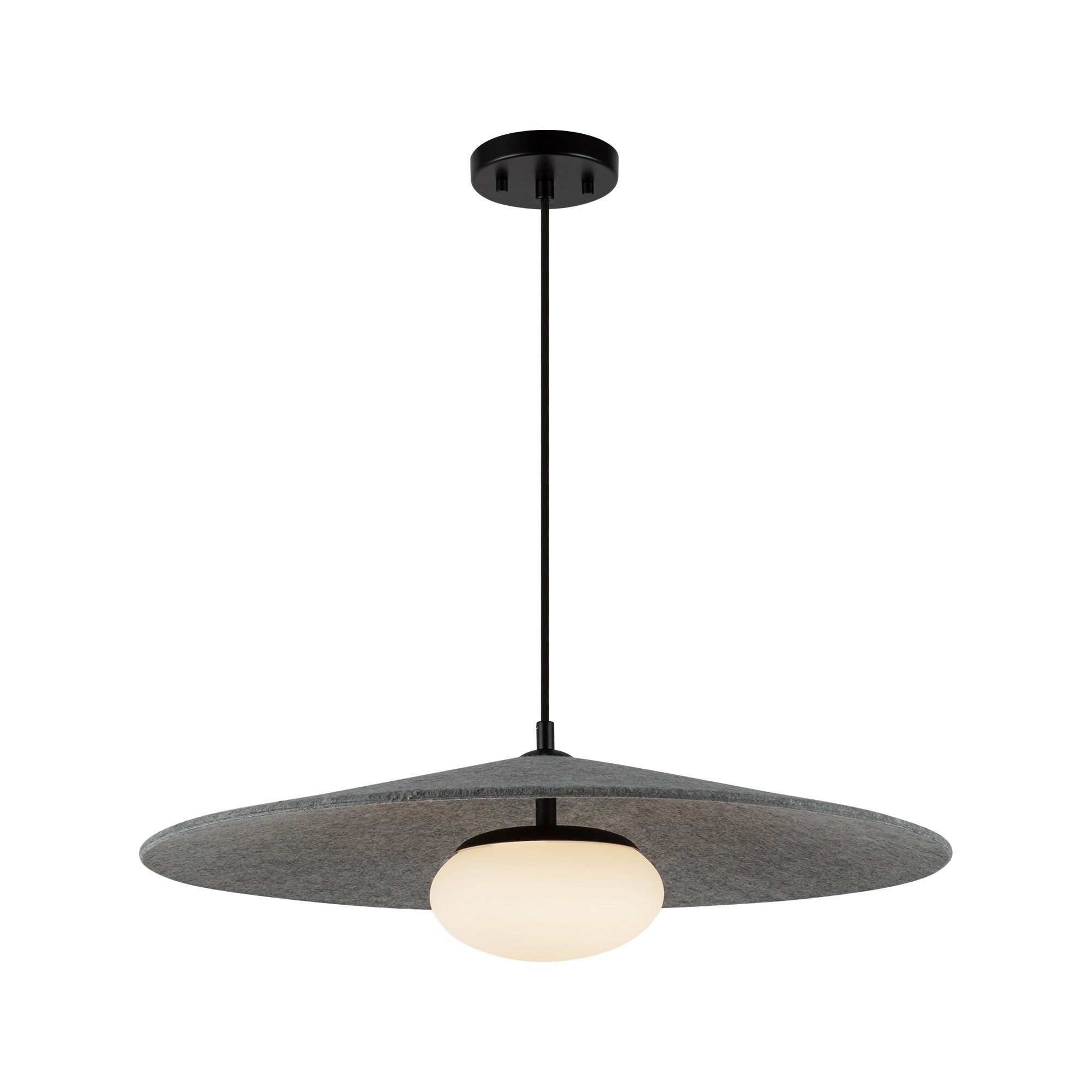 Cruz 24-in Felt - Gray LED Pendant