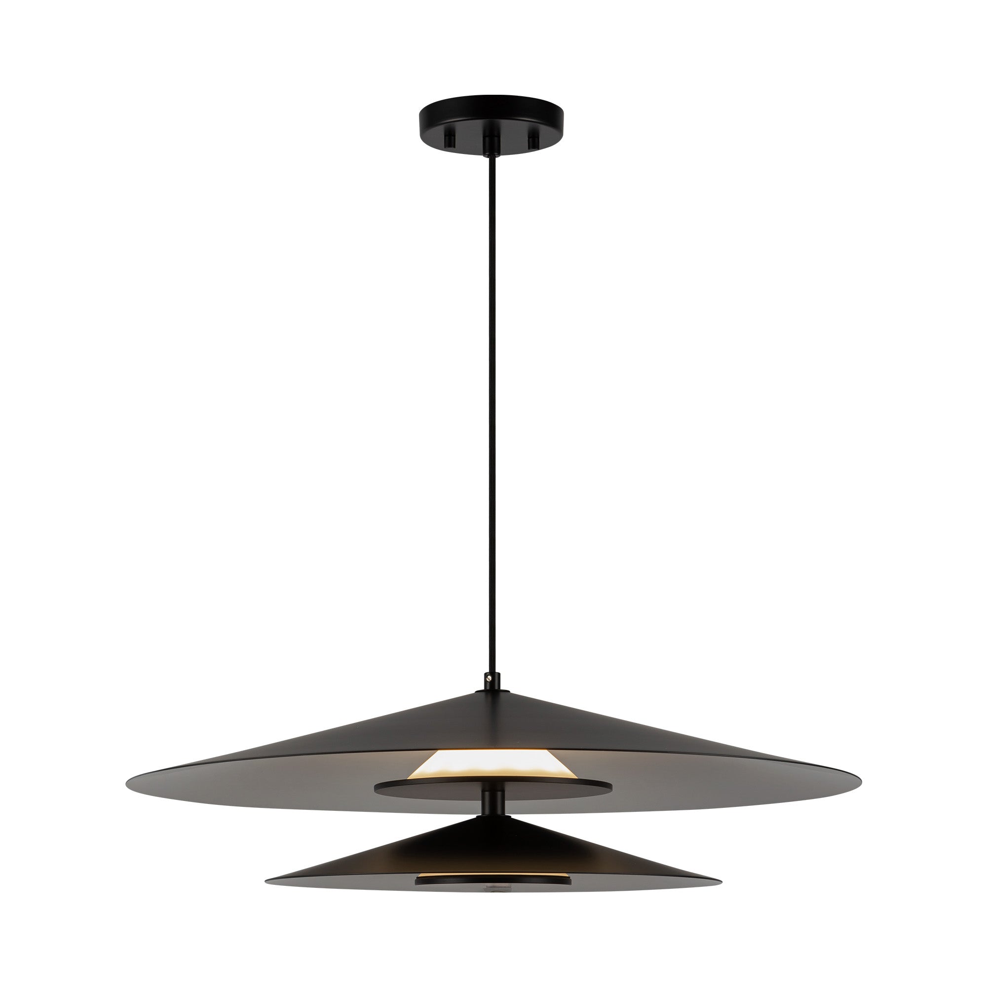 Cruz 24-in Metal - Black/White LED Pendant