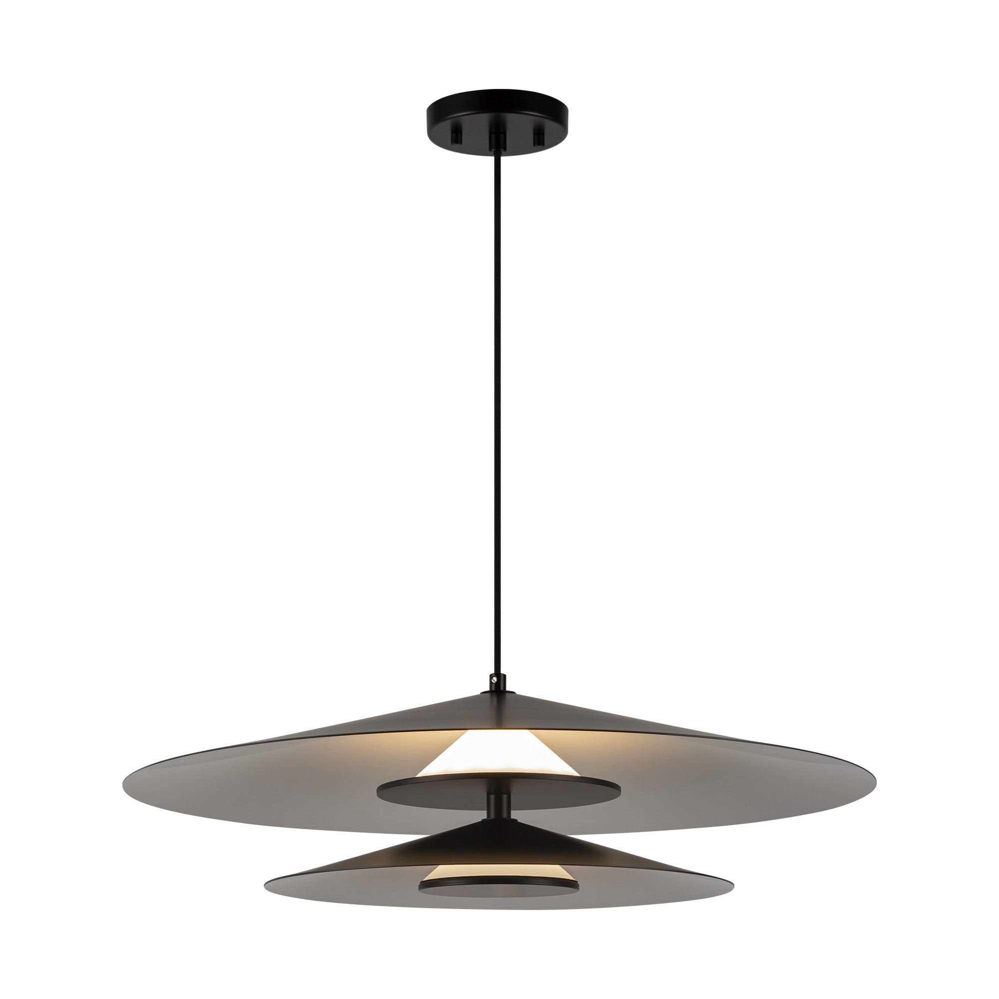 Cruz 24-in Metal - Black/White LED Pendant