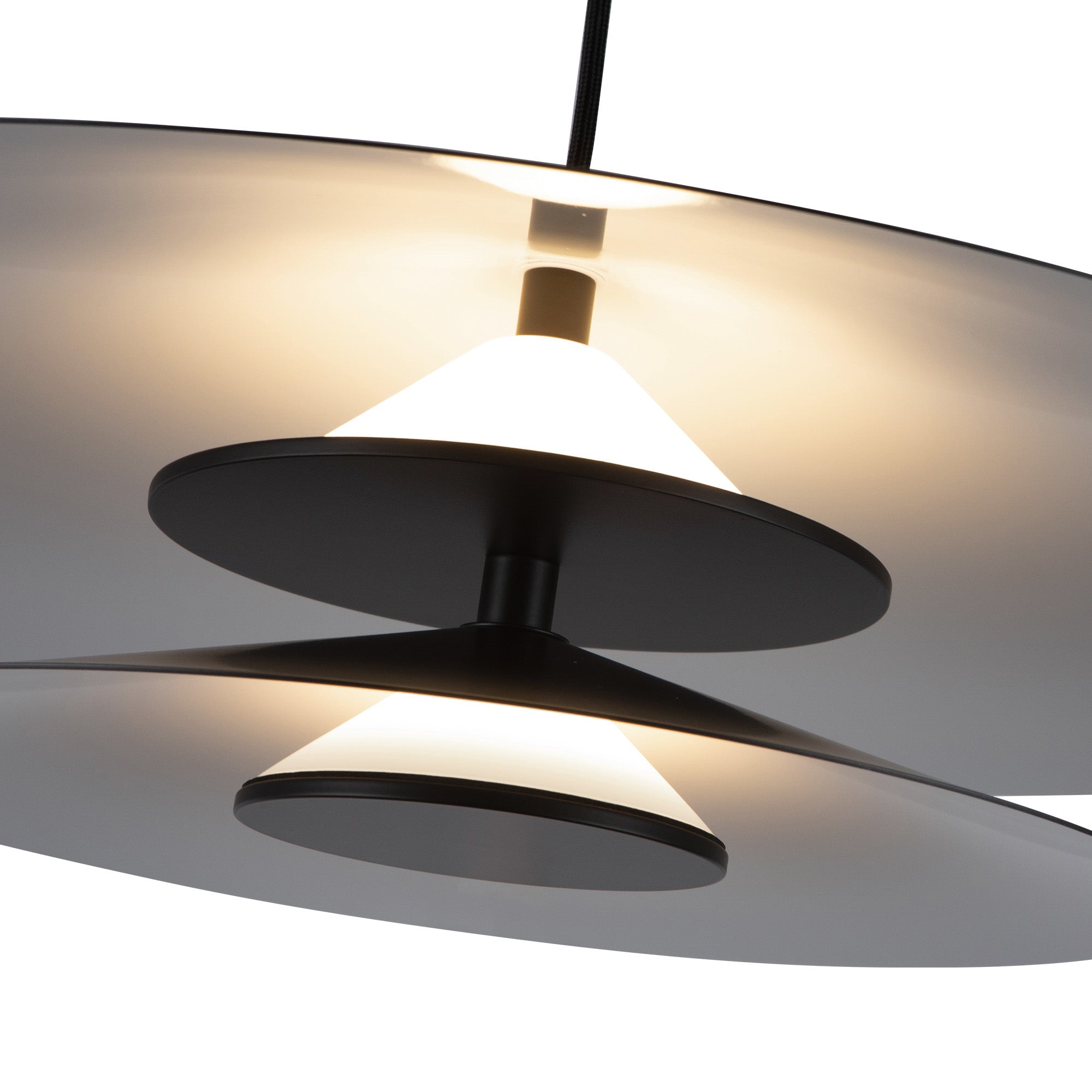 Cruz 24-in Metal - Black/White LED Pendant
