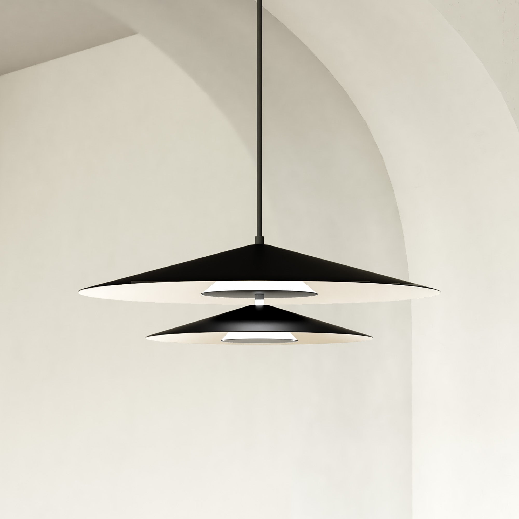 Cruz 24-in Metal - Black/White LED Pendant