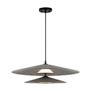 Cruz 24-in Felt - Gray LED Pendant