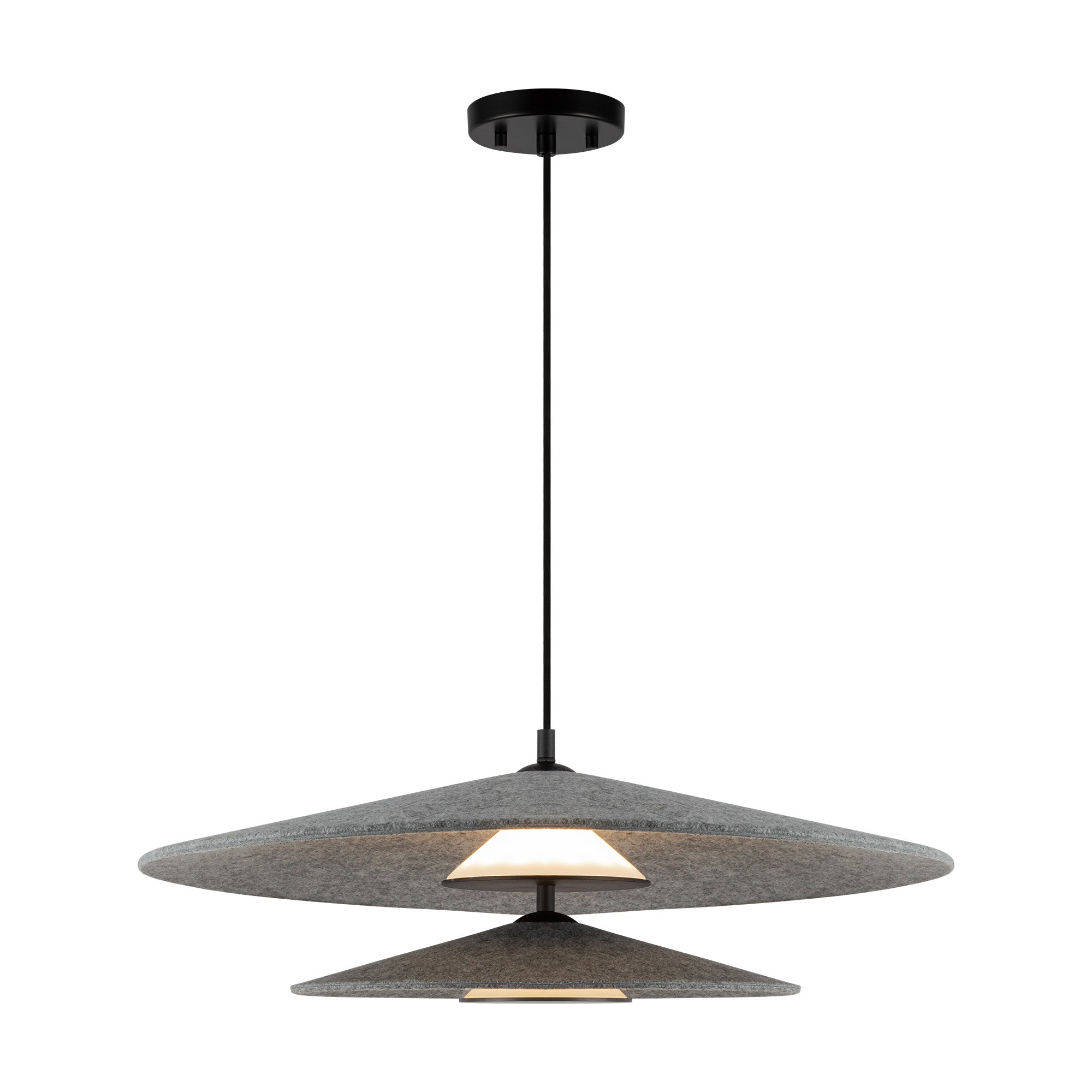 Cruz 24-in Felt - Gray LED Pendant