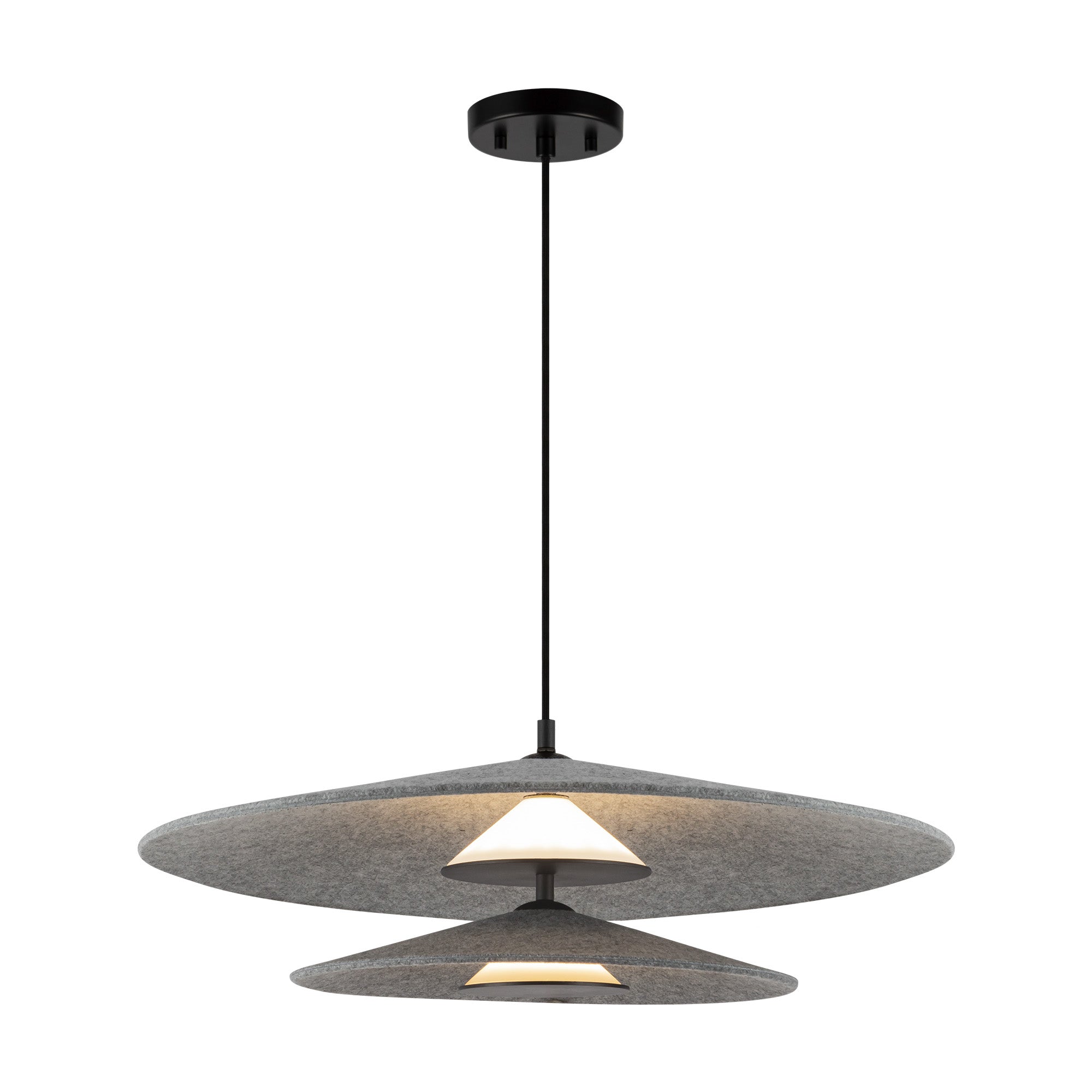 Cruz 24-in Felt - Gray LED Pendant