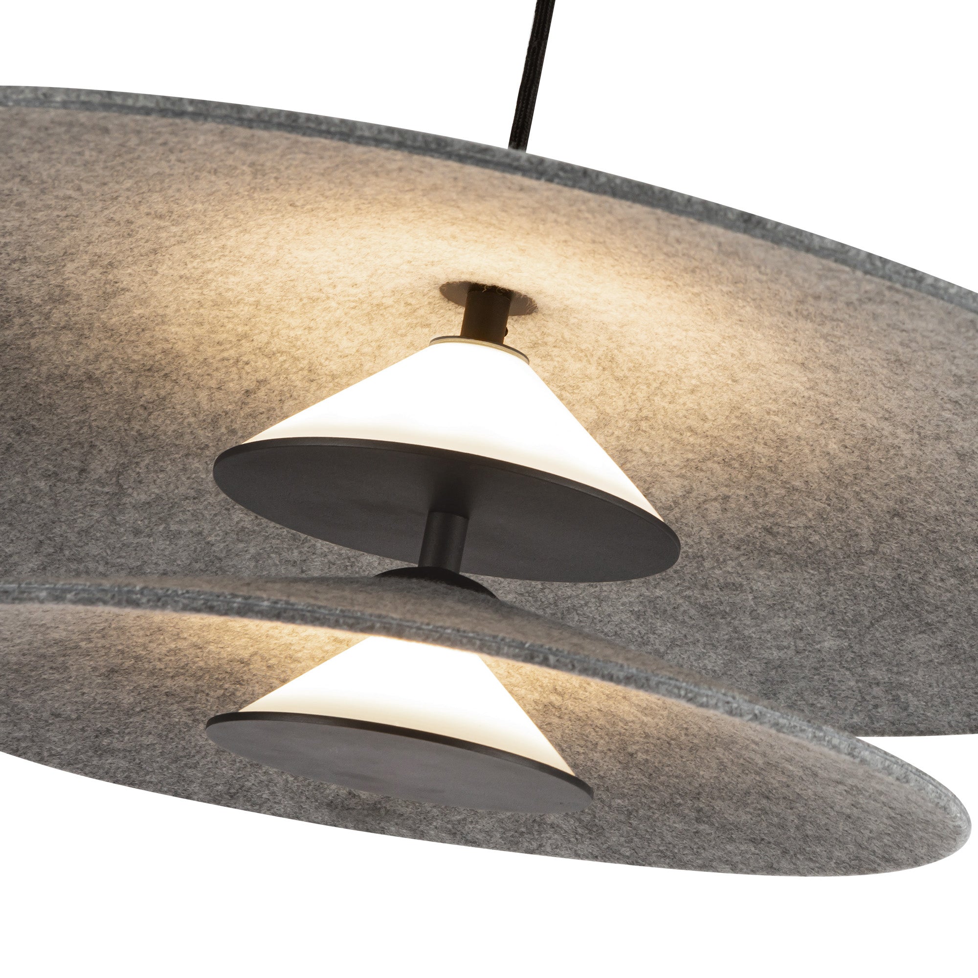 Cruz 24-in Felt - Gray LED Pendant