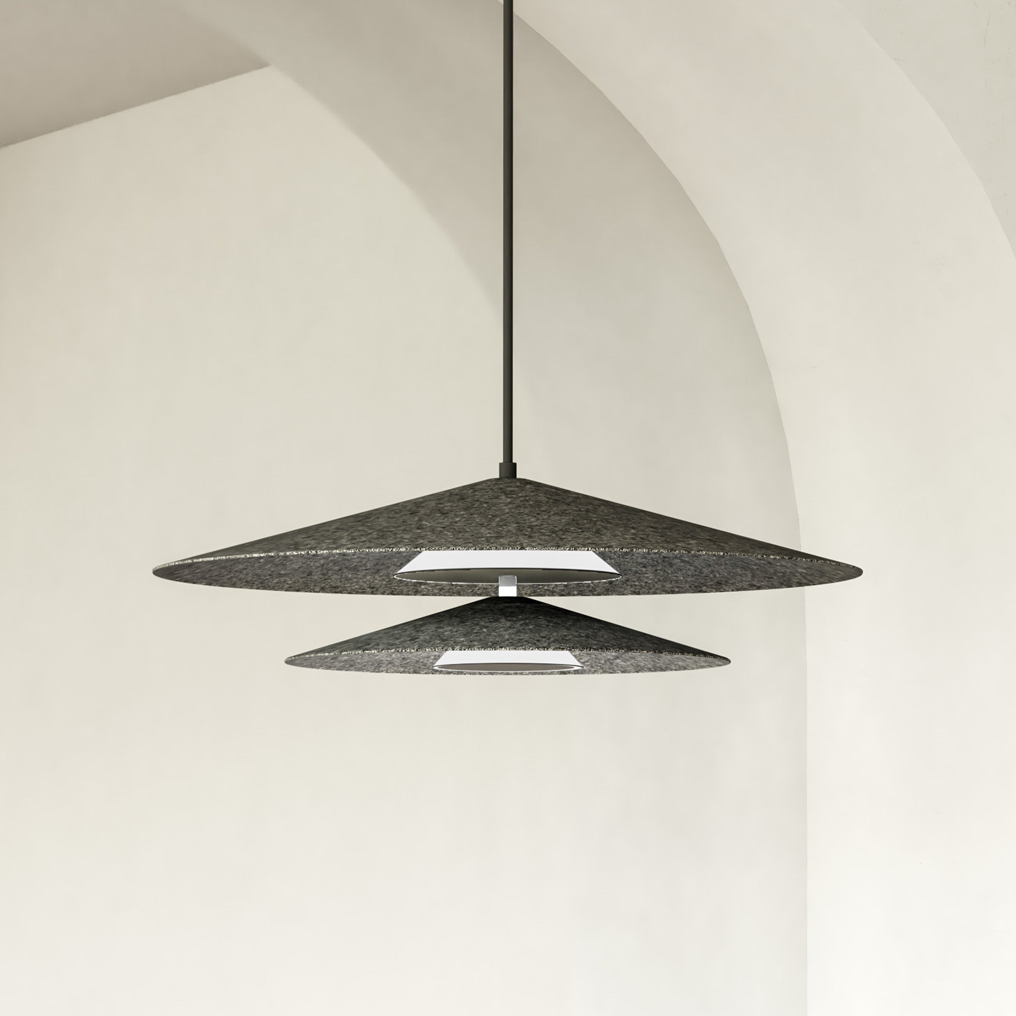 Cruz 24-in Felt - Gray LED Pendant