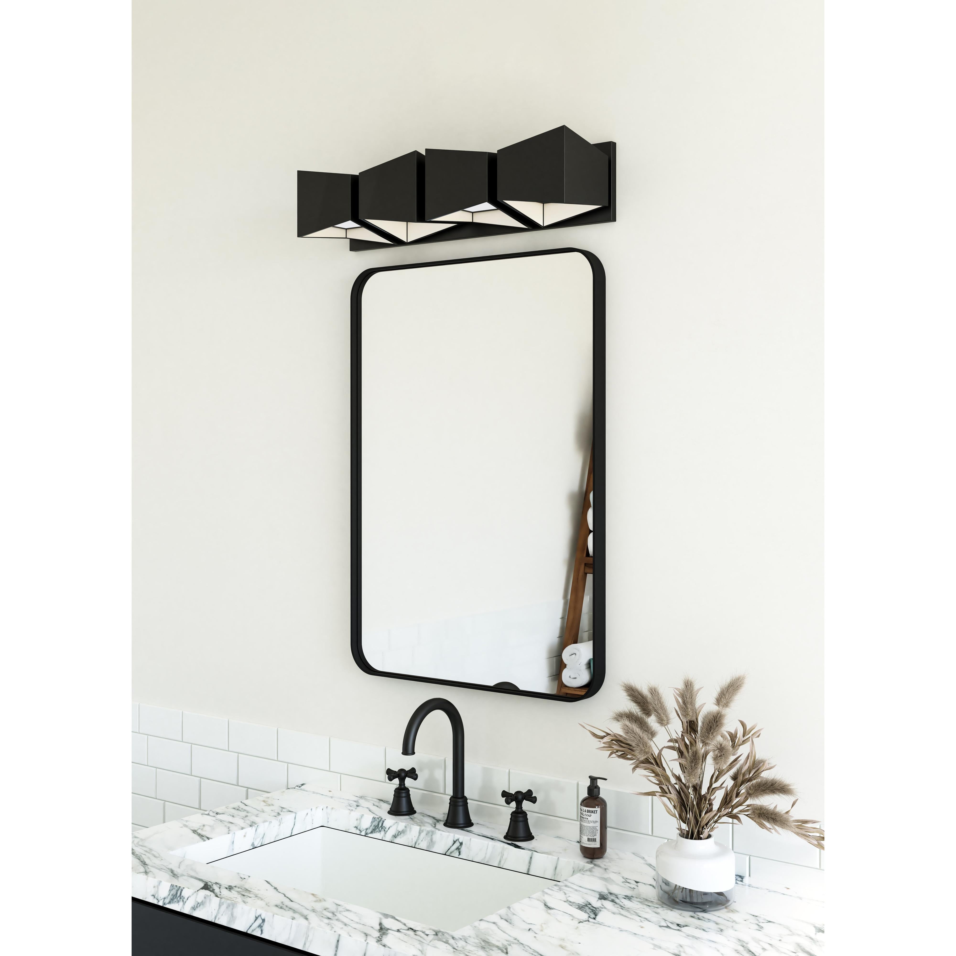 Cubix 24-in Black/White LED Vanity