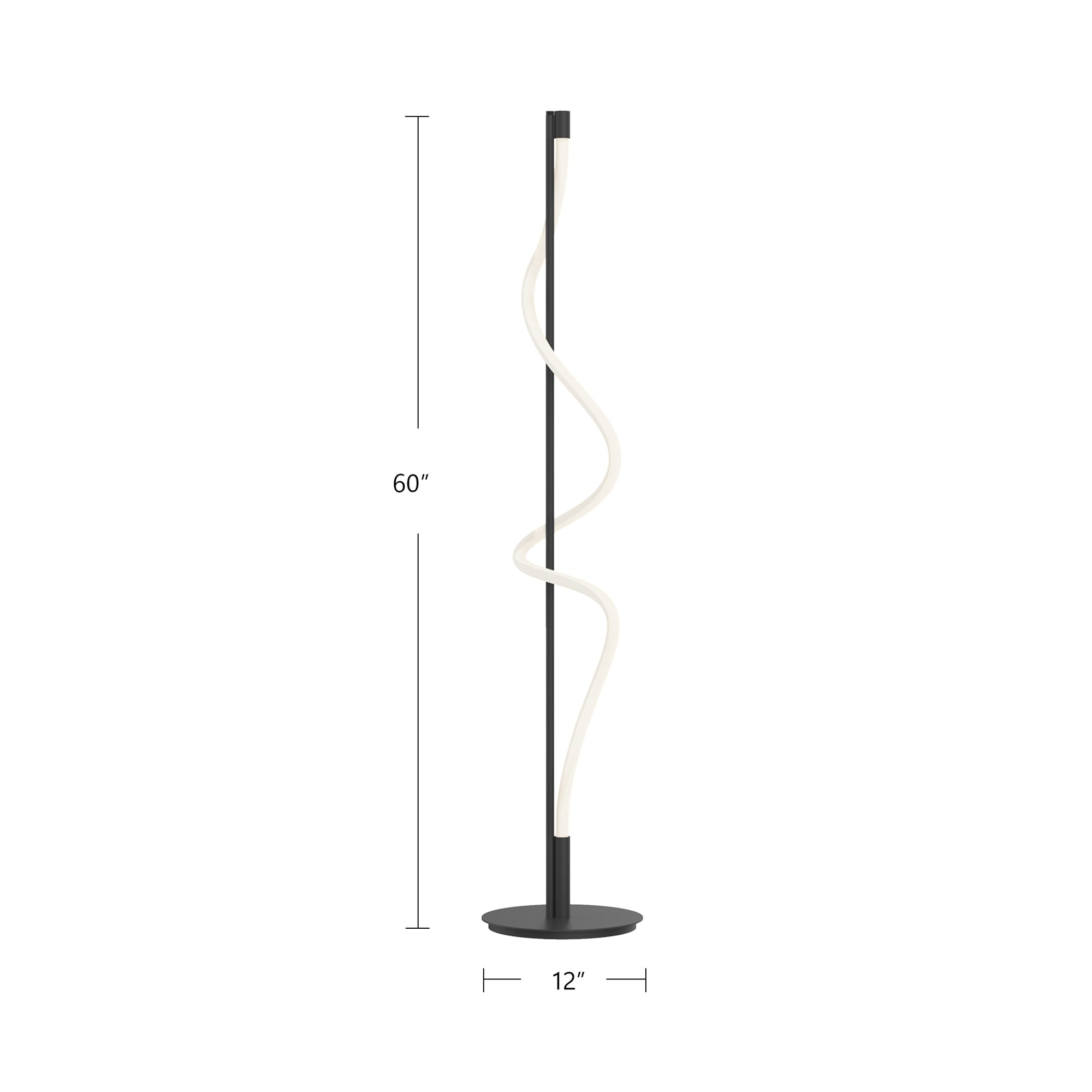 Cursive 12-in Black LED Floor Lamp