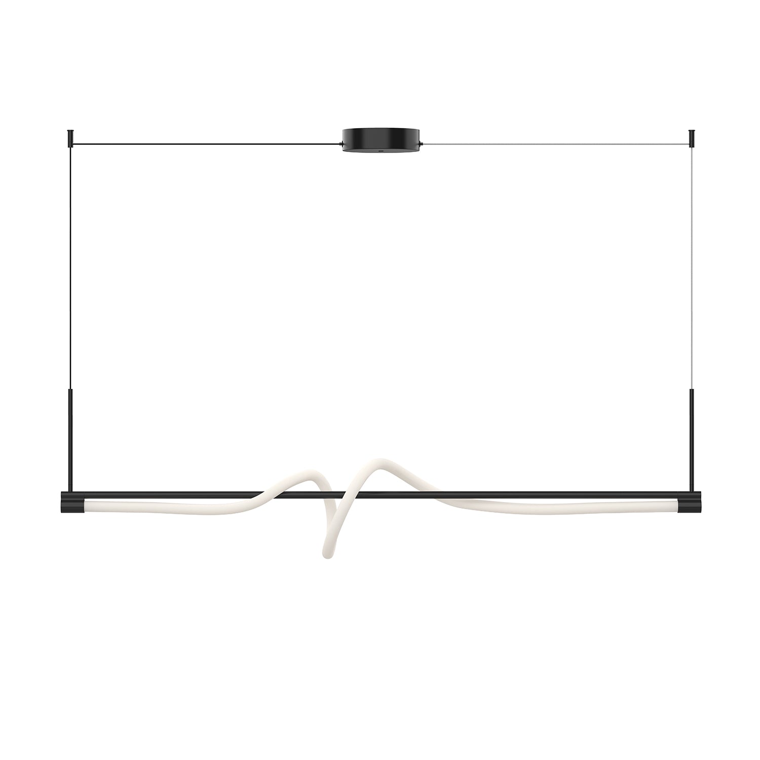 Cursive 54-in Black LED Linear Pendant