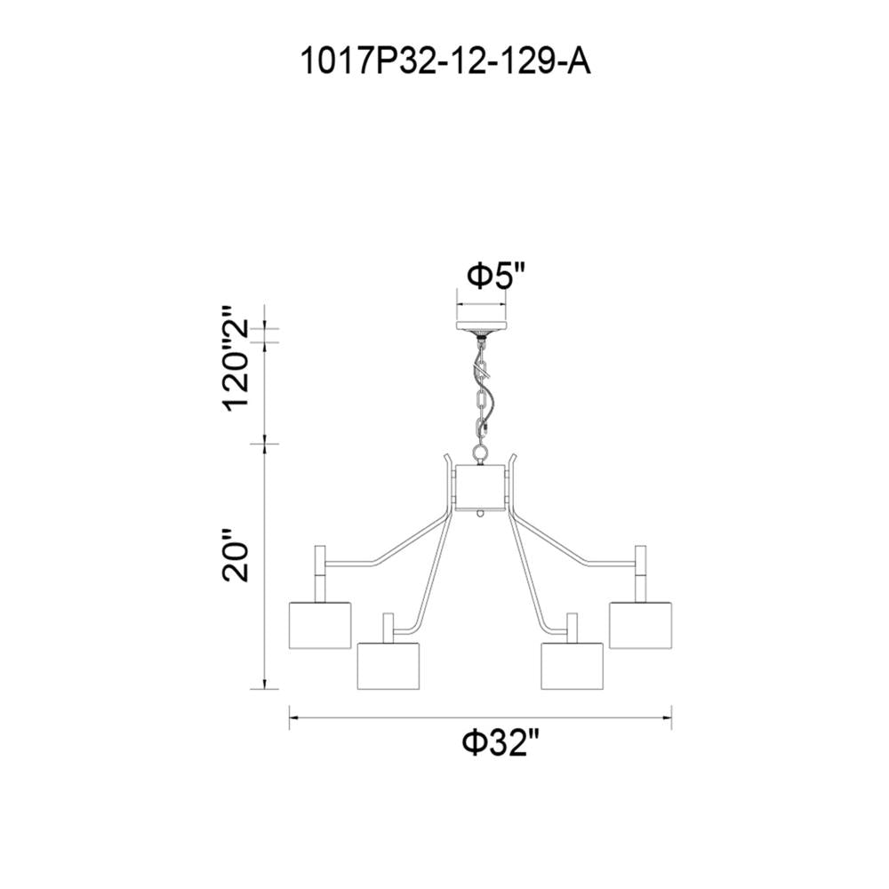 CWI Lighting 1017P32-12-129-A Chandelier Transitional - Black