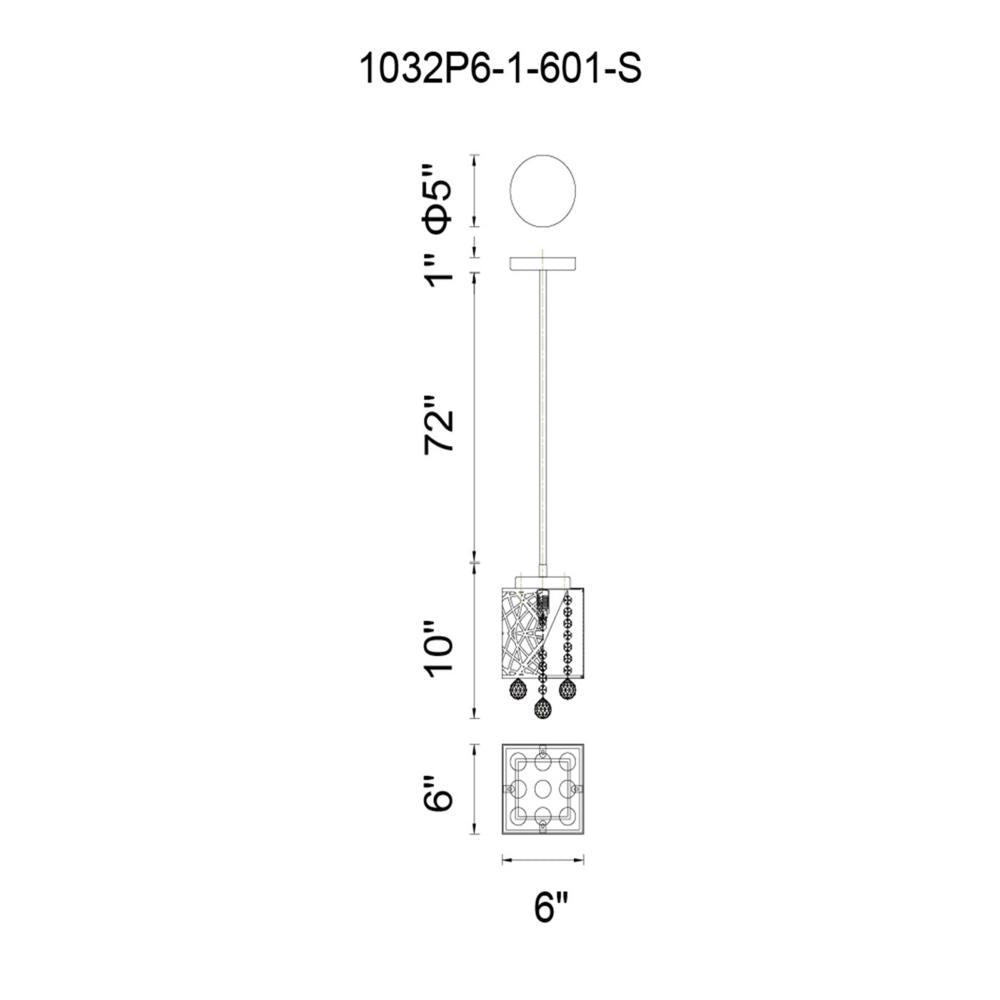 CWI Lighting 1032P6-1-601-S Mini Pendant Crystal - Chrome