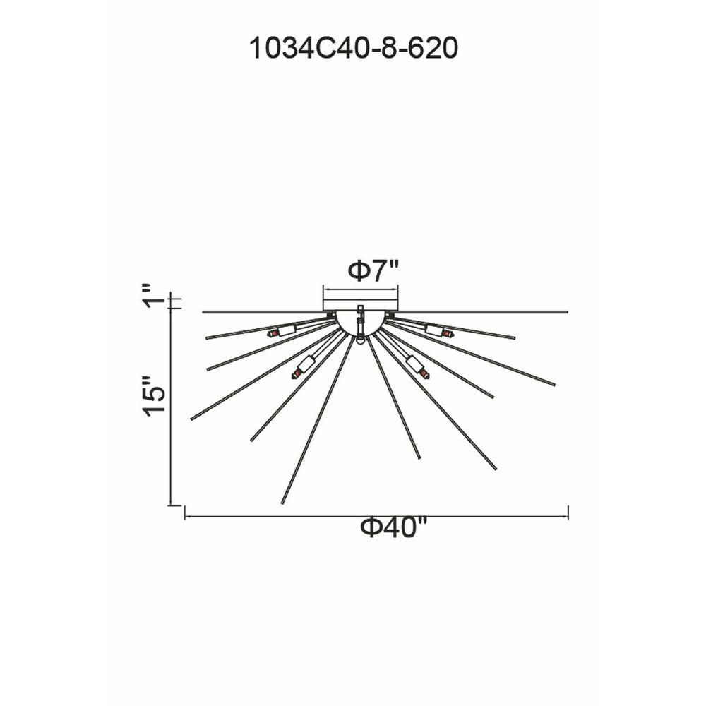 CWI Lighting 1034C40-8-620 Flush Mount Contemporary - Gold