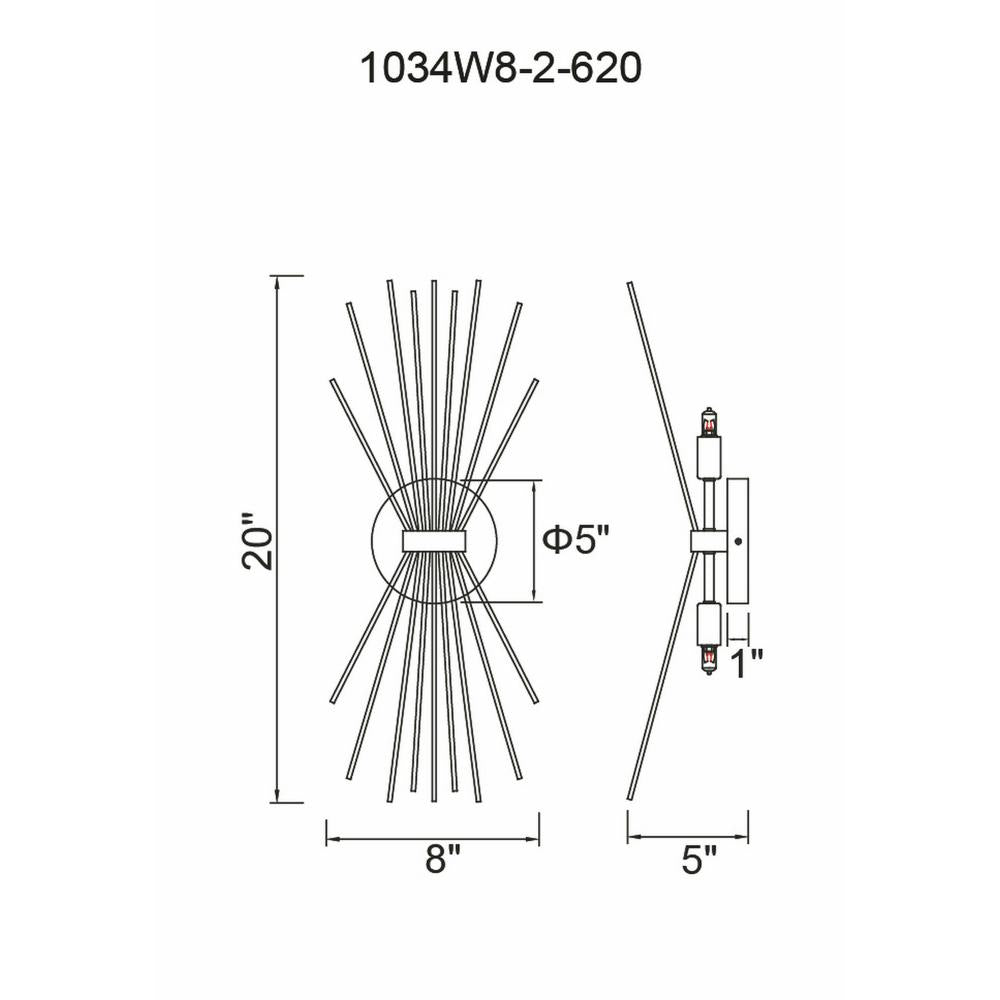 CWI Lighting 1034W8-2-620 Sconce Contemporary - Gold