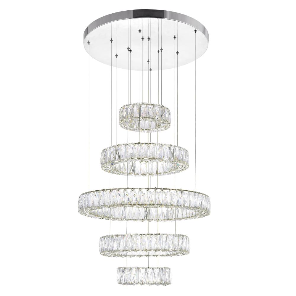 CWI Lighting 1044P24-601-R-5C Chandelier Contemporary - Chrome