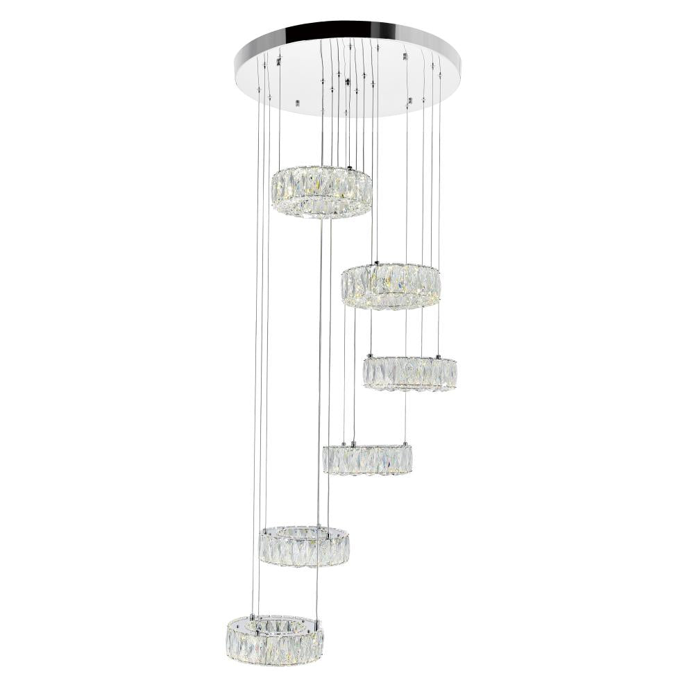 CWI Lighting 1044P24-601-R-6C Chandelier Contemporary - Chrome