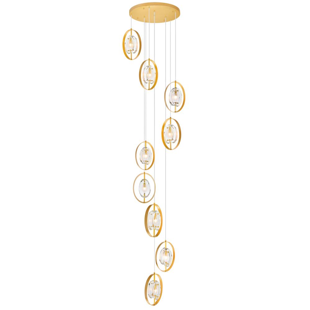 CWI Lighting 1224P24-9-625 Pendant Contemporary - Brass