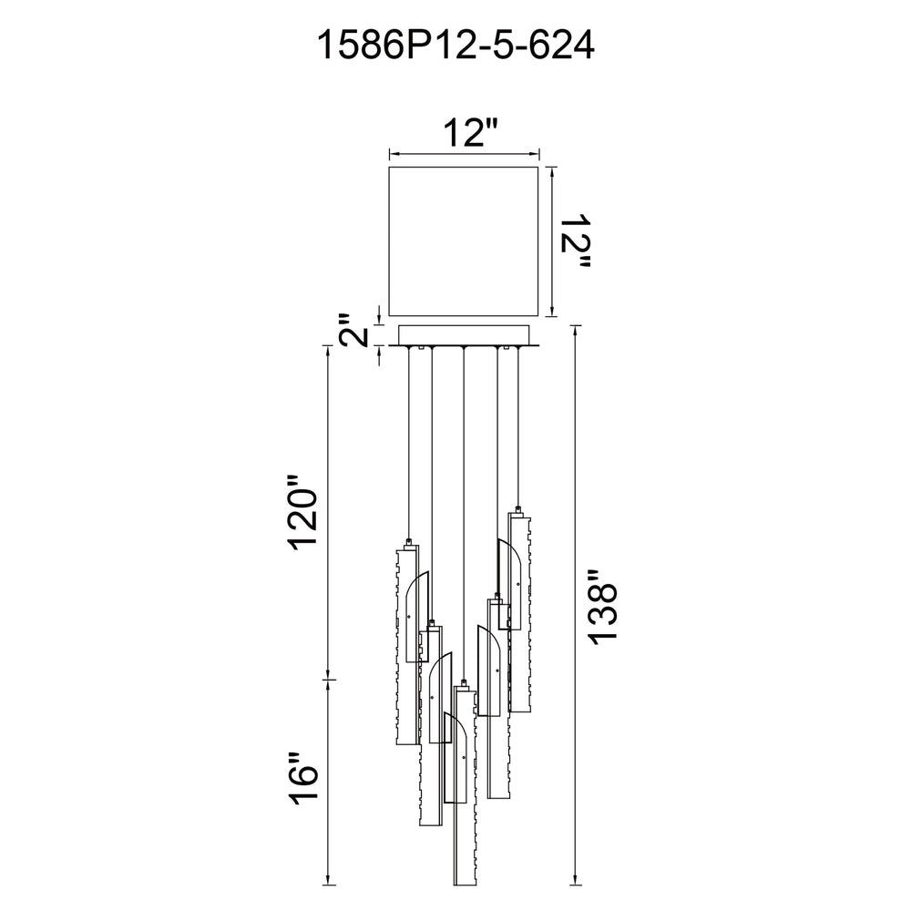 CWI Lighting 1586P12-5-624 - Brass