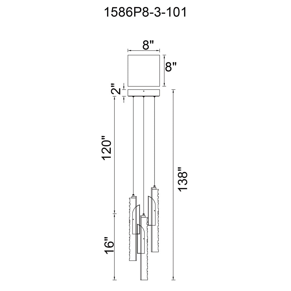 CWI Lighting 1586P8-3-101 - Black