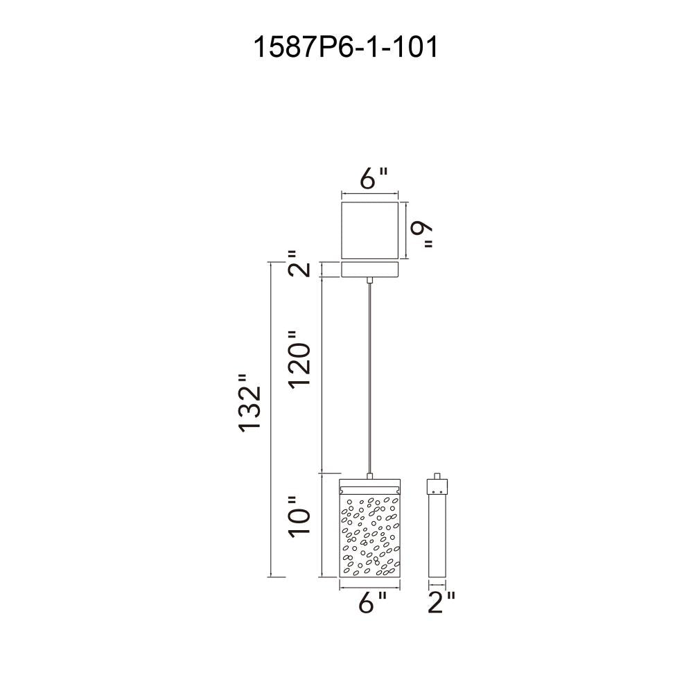 CWI Lighting 1587P6-1-101 Mini Pendant - Black
