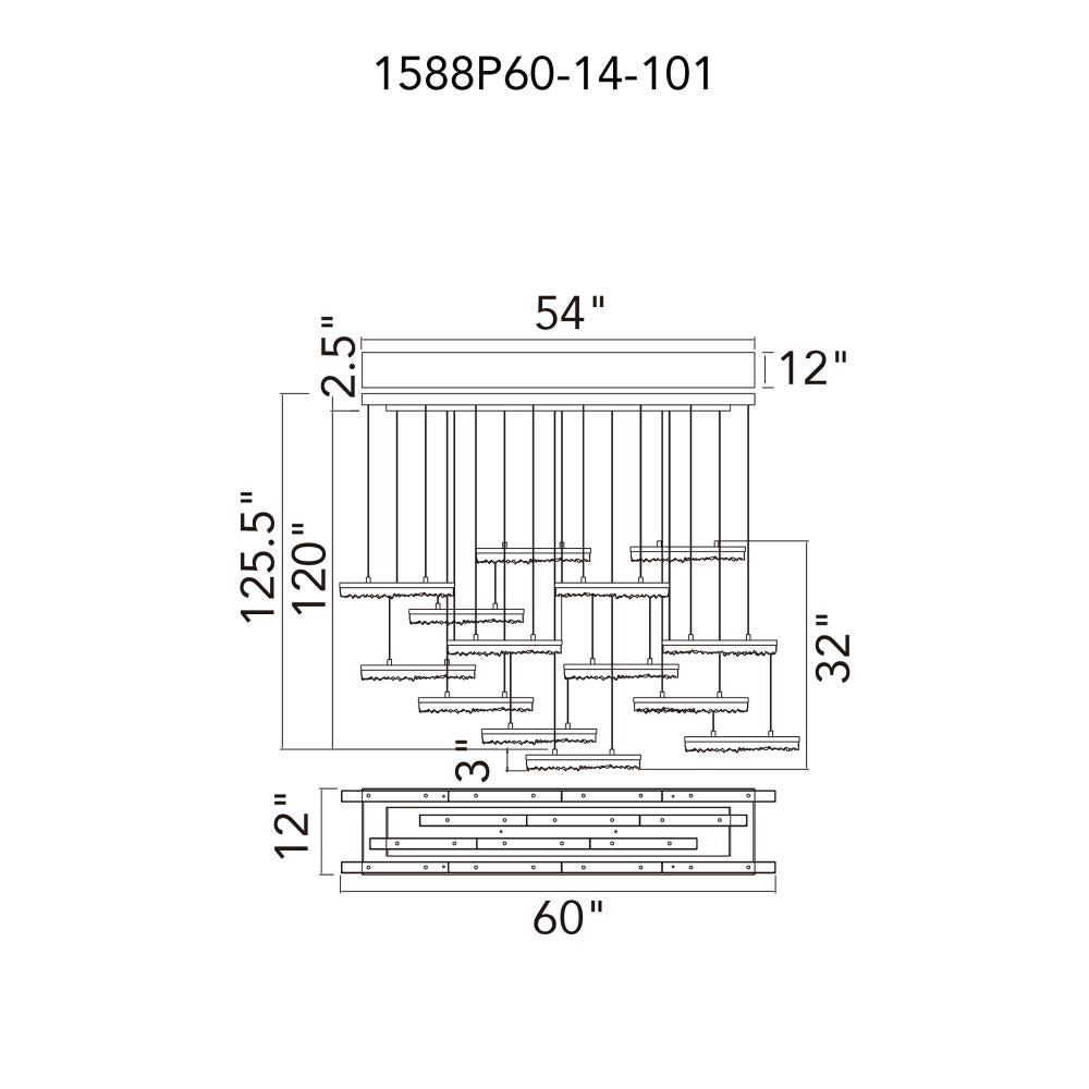CWI Lighting 1588P60-14-101 Chandelier - Black
