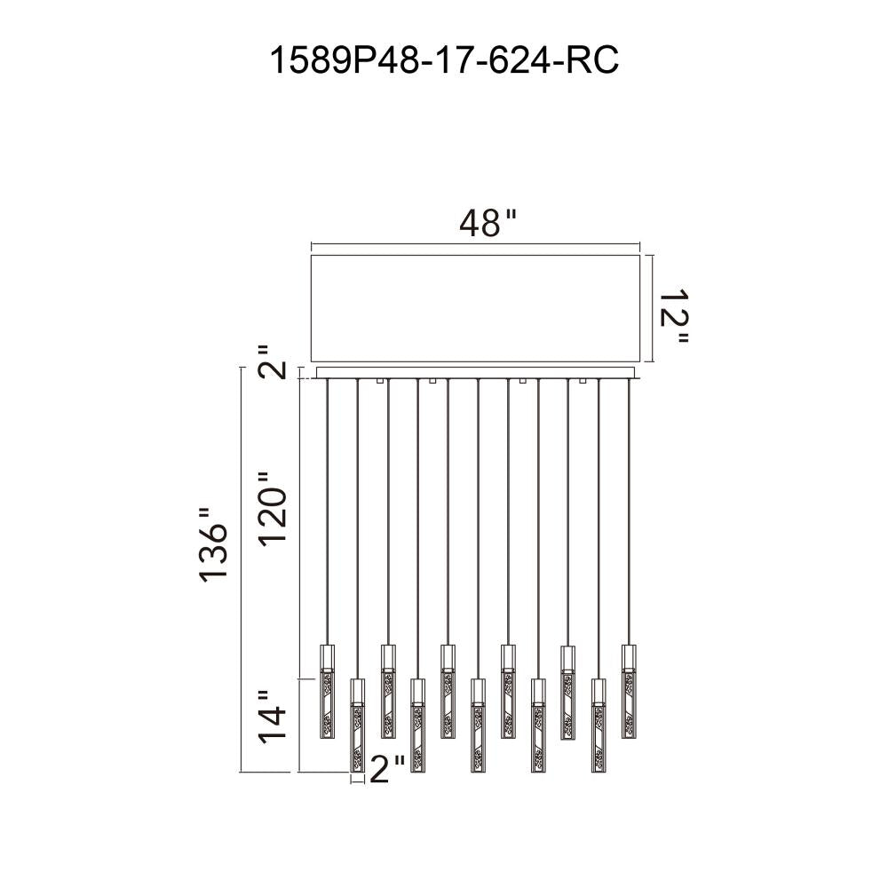 CWI Lighting 1589P48-17-624-RC Chandelier - Brass