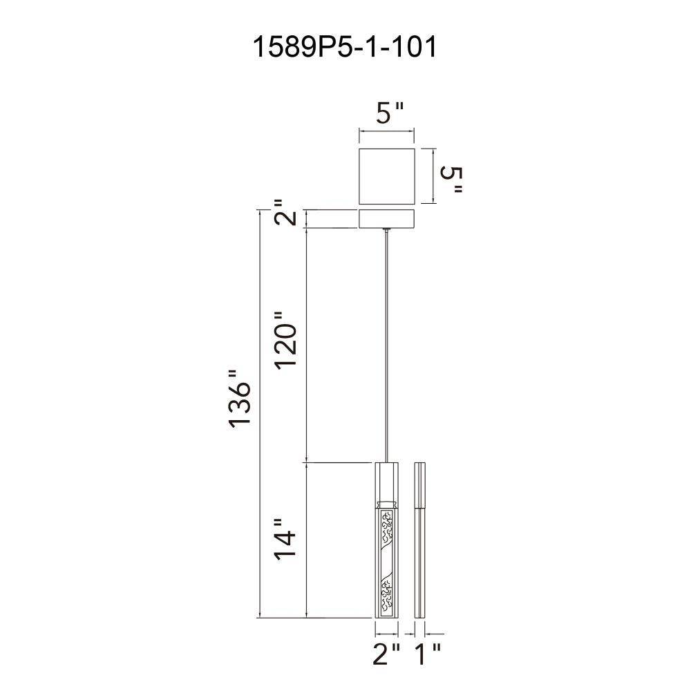 CWI Lighting 1589P5-1-101 Mini Pendant - Black