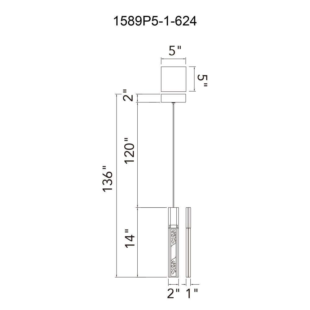 CWI Lighting 1589P5-1-624 Mini Pendant - Brass