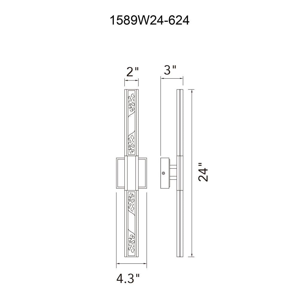 CWI Lighting 1589W24-624 Bathroom Fixture - Brass