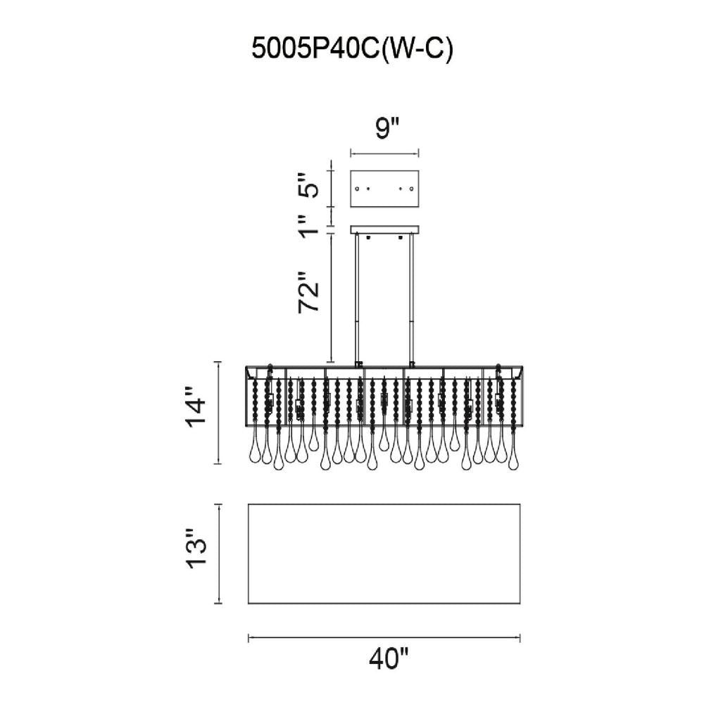 CWI Lighting 5005P40C(W-C) Chandelier Contemporary - Chrome