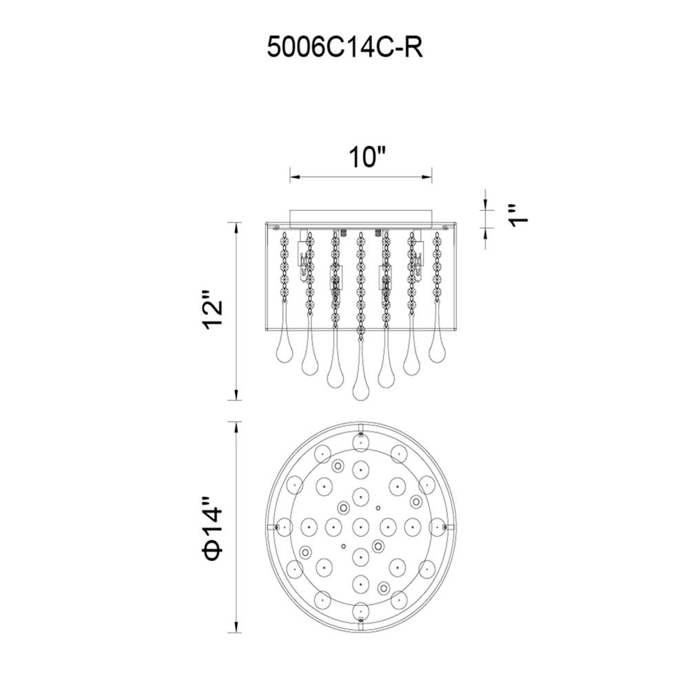 CWI Lighting 5006C14C-R (S) Flush Mount Contemporary - Chrome