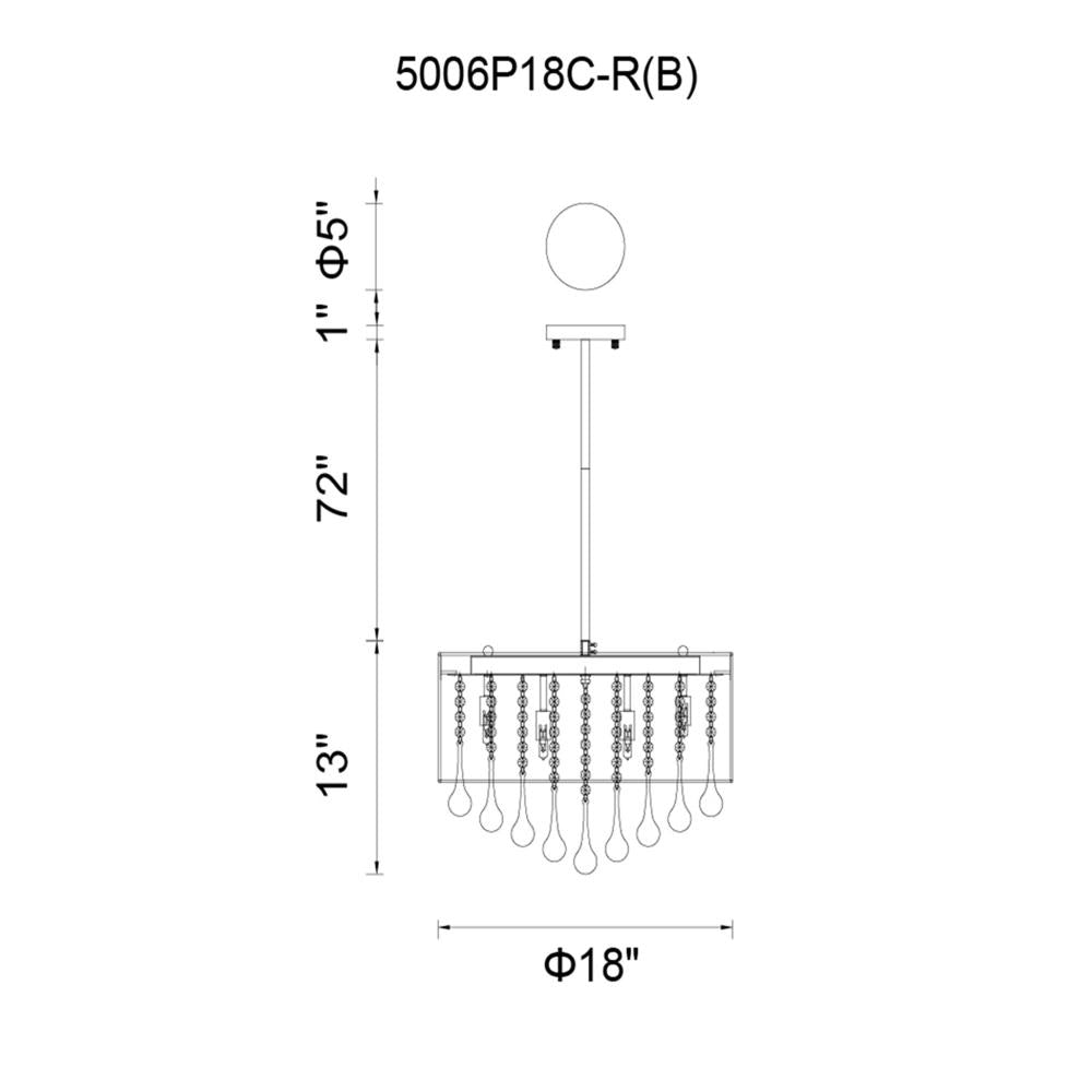 CWI Lighting 5006P18C-R(B) Chandelier Contemporary - Chrome