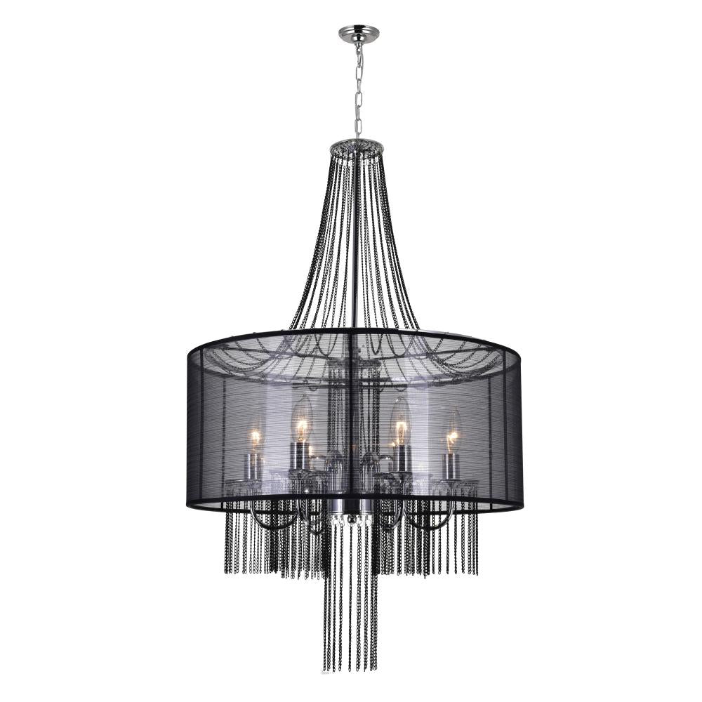 CWI Lighting 5475P20C-6 BLACK Chandelier Contemporary - Chrome