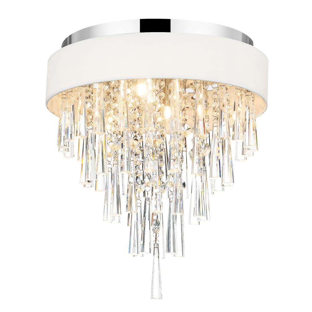 CWI Lighting 5523C16C (OFF WHITE) Flush Mount Crystal - Chrome