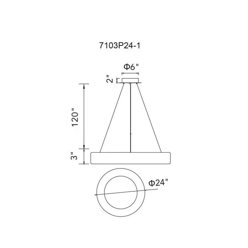 CWI Lighting 7103P24-1-167 Pendant Contemporary - Combination Finishes