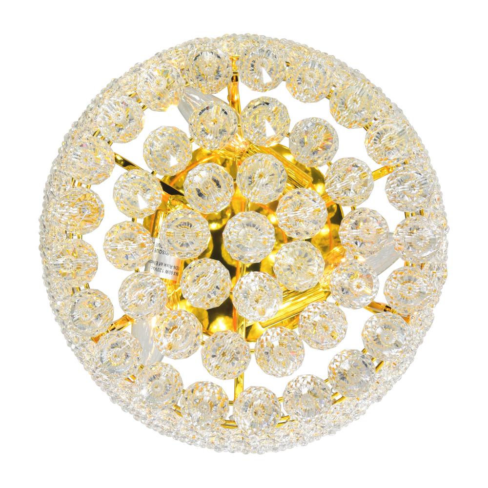 CWI Lighting 8001C12G Flush Mount Crystal - Gold