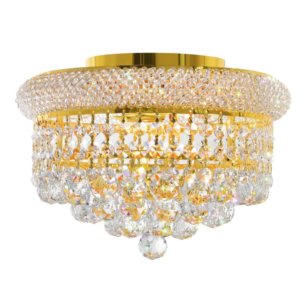 CWI Lighting 8001C12G Flush Mount Crystal - Gold